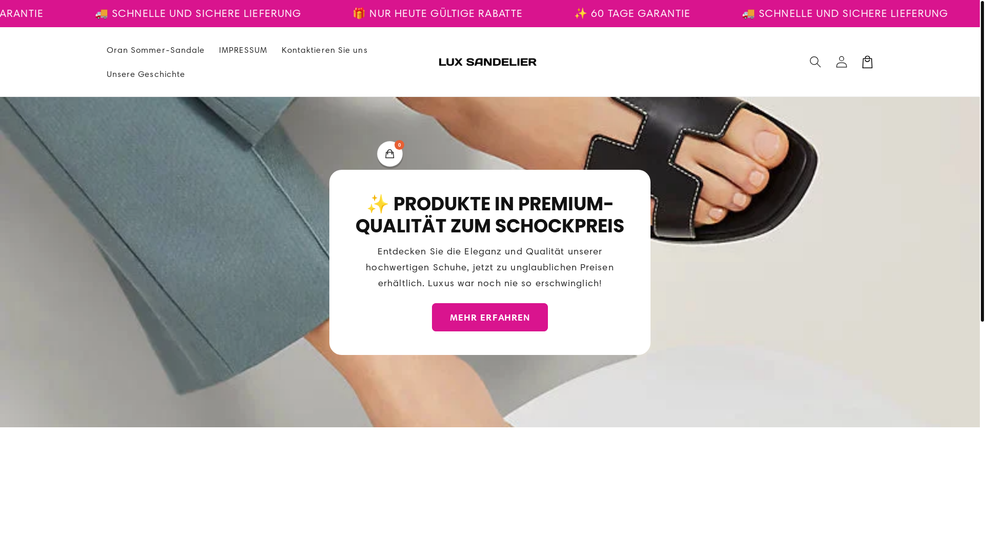website screenshot of https://luxsandelier.de/