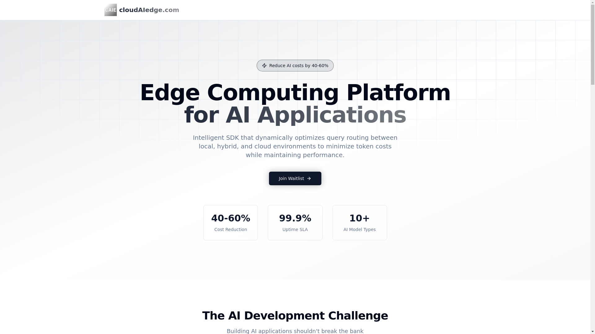 website screenshot of https://cloudaiedge.com/
