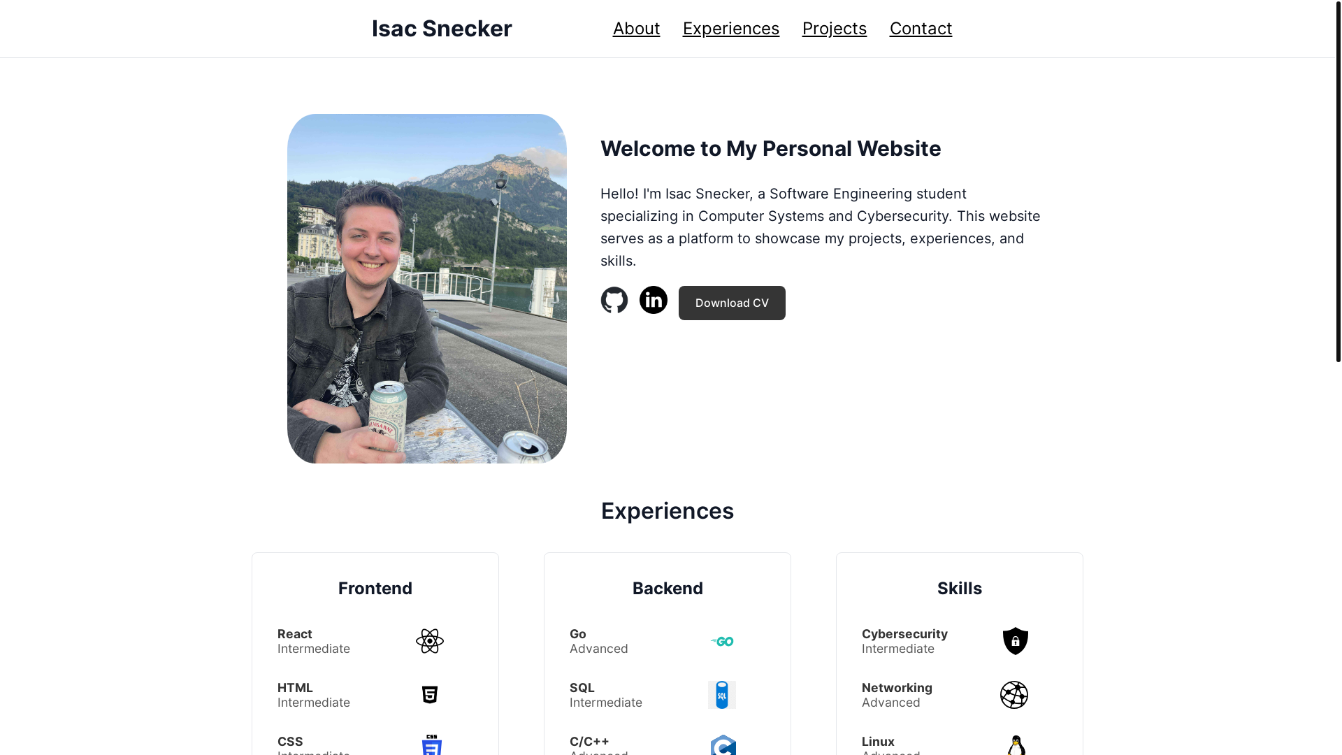 website screenshot of https://isacsnecker.se/