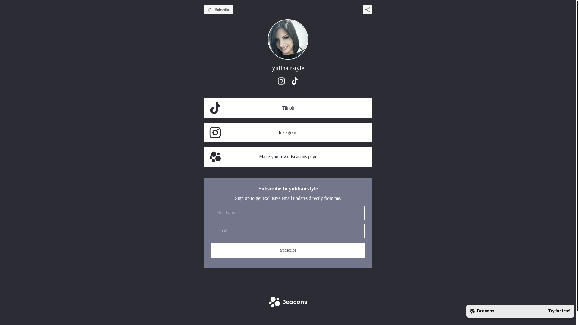 website screenshot of https://yulihairstylist.com/