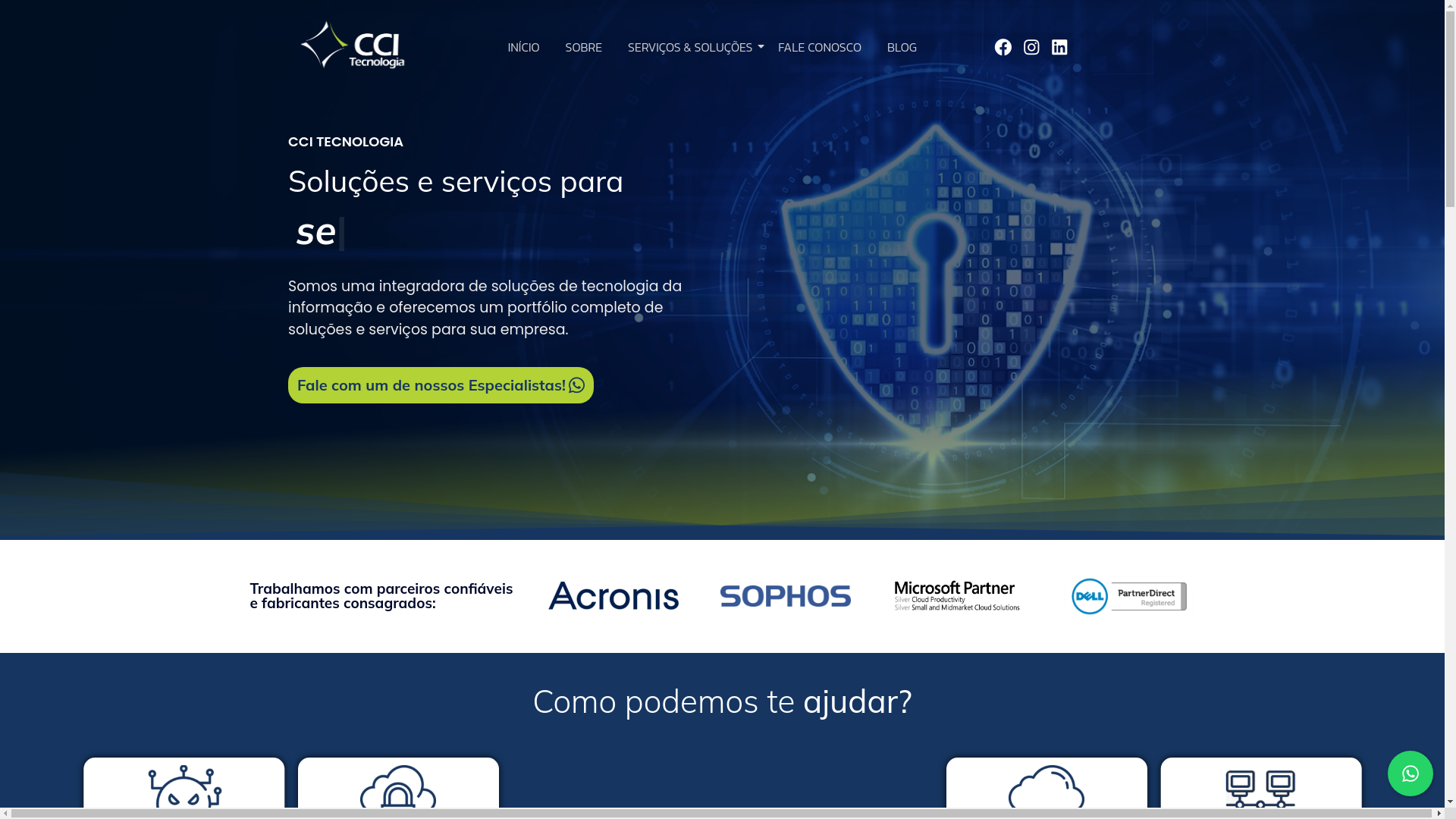 website screenshot of https://ccitecnologia.com.br/