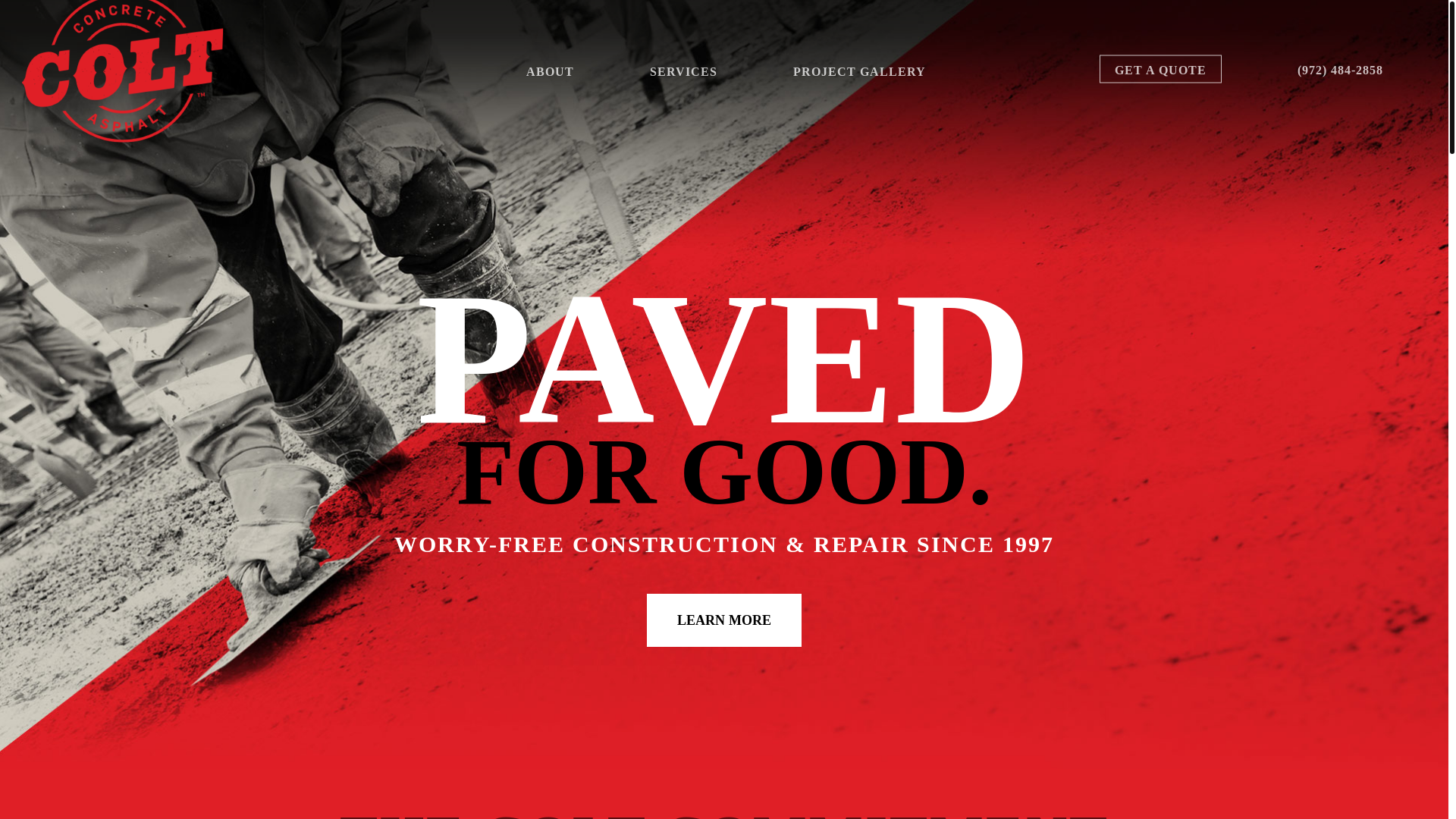 website screenshot of https://coltconcrete.com/