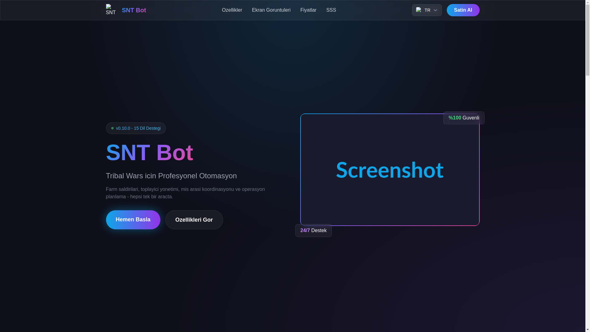 website screenshot of https://sntbot.org/