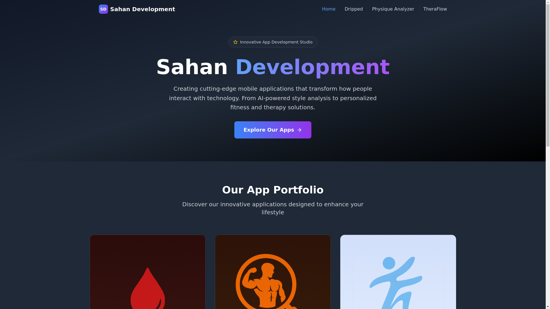 website screenshot of https://sahandevelopment.com/