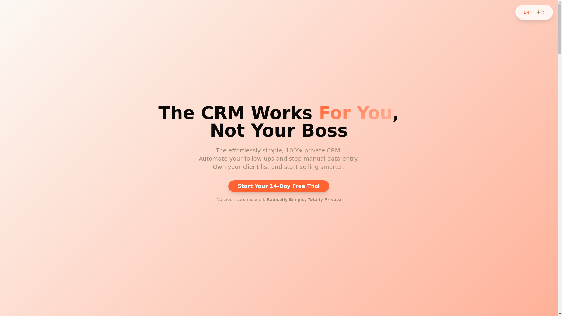 website screenshot of https://privetecrm.com/