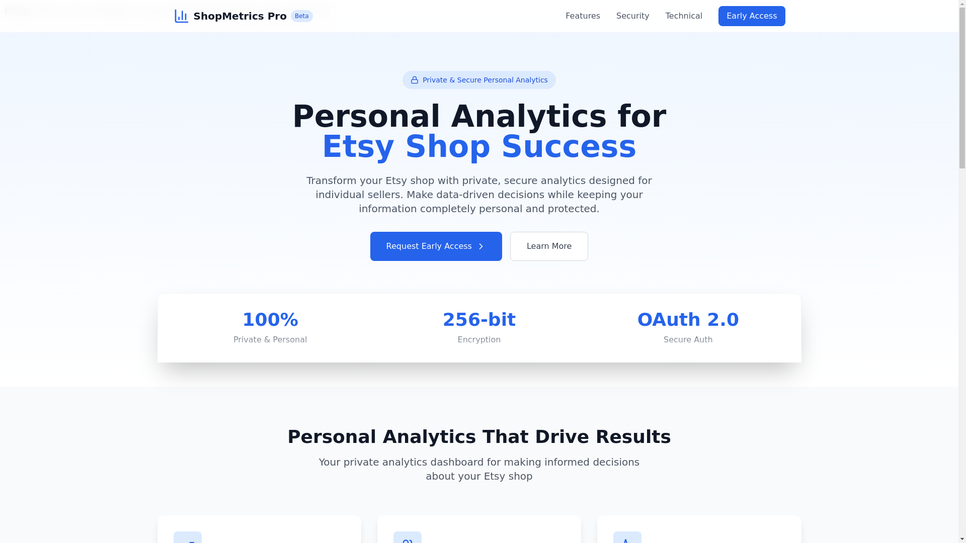 website screenshot of https://shopmetricspro.com/
