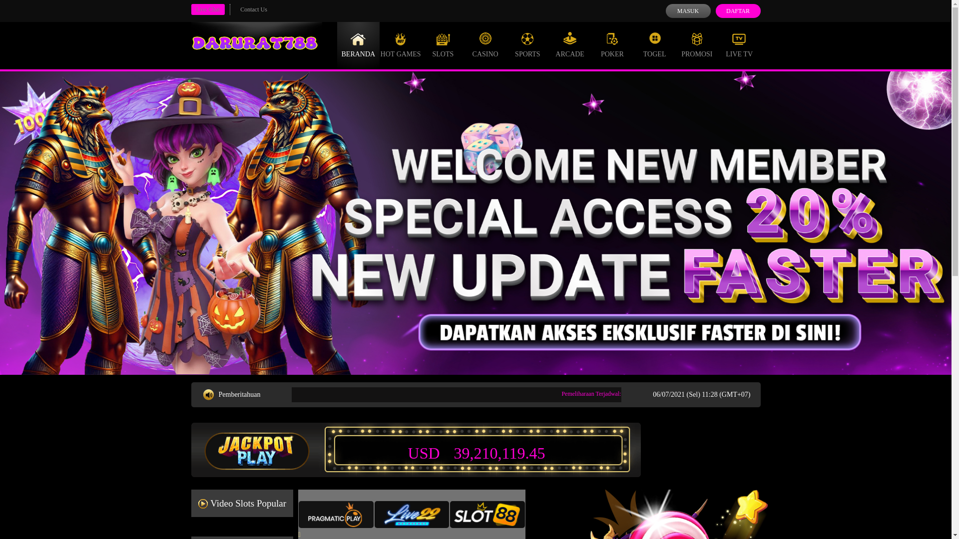 website screenshot of https://darurat788.net/