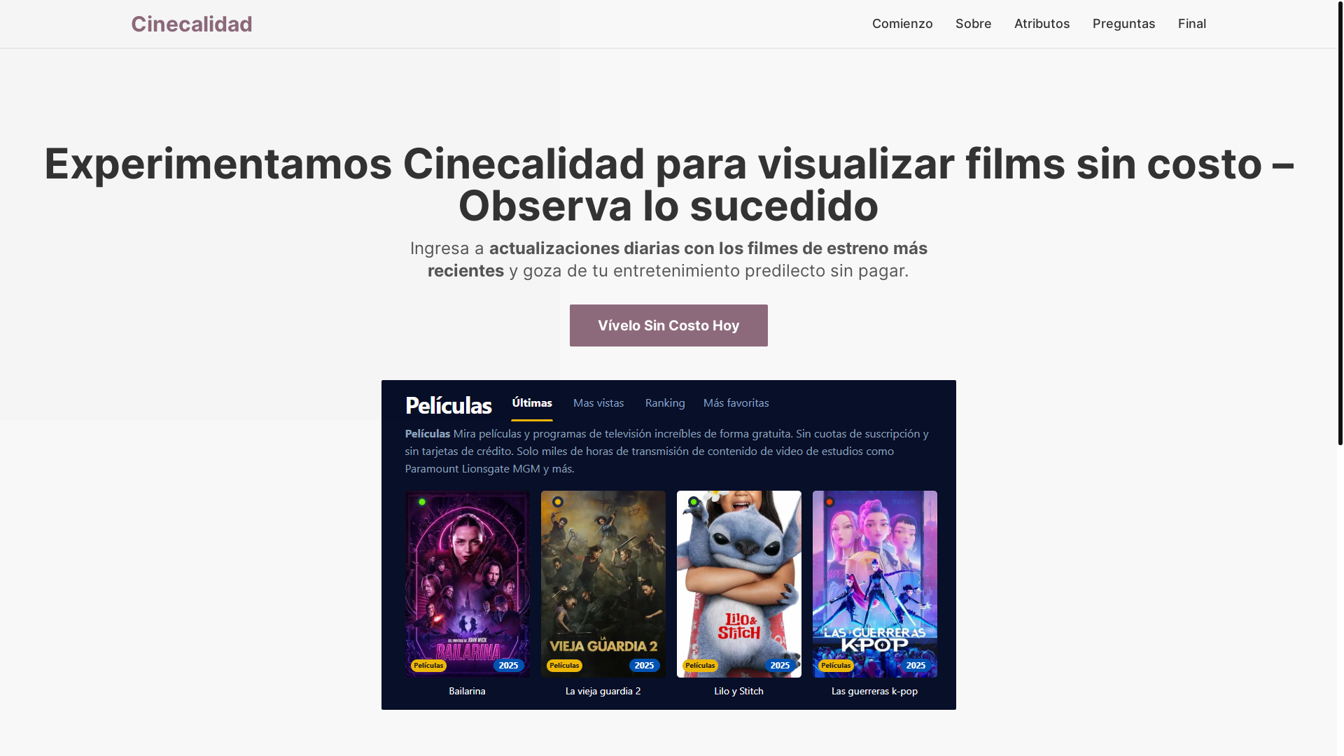 website screenshot of https://cinecalidad-ztd5.pages.dev/
