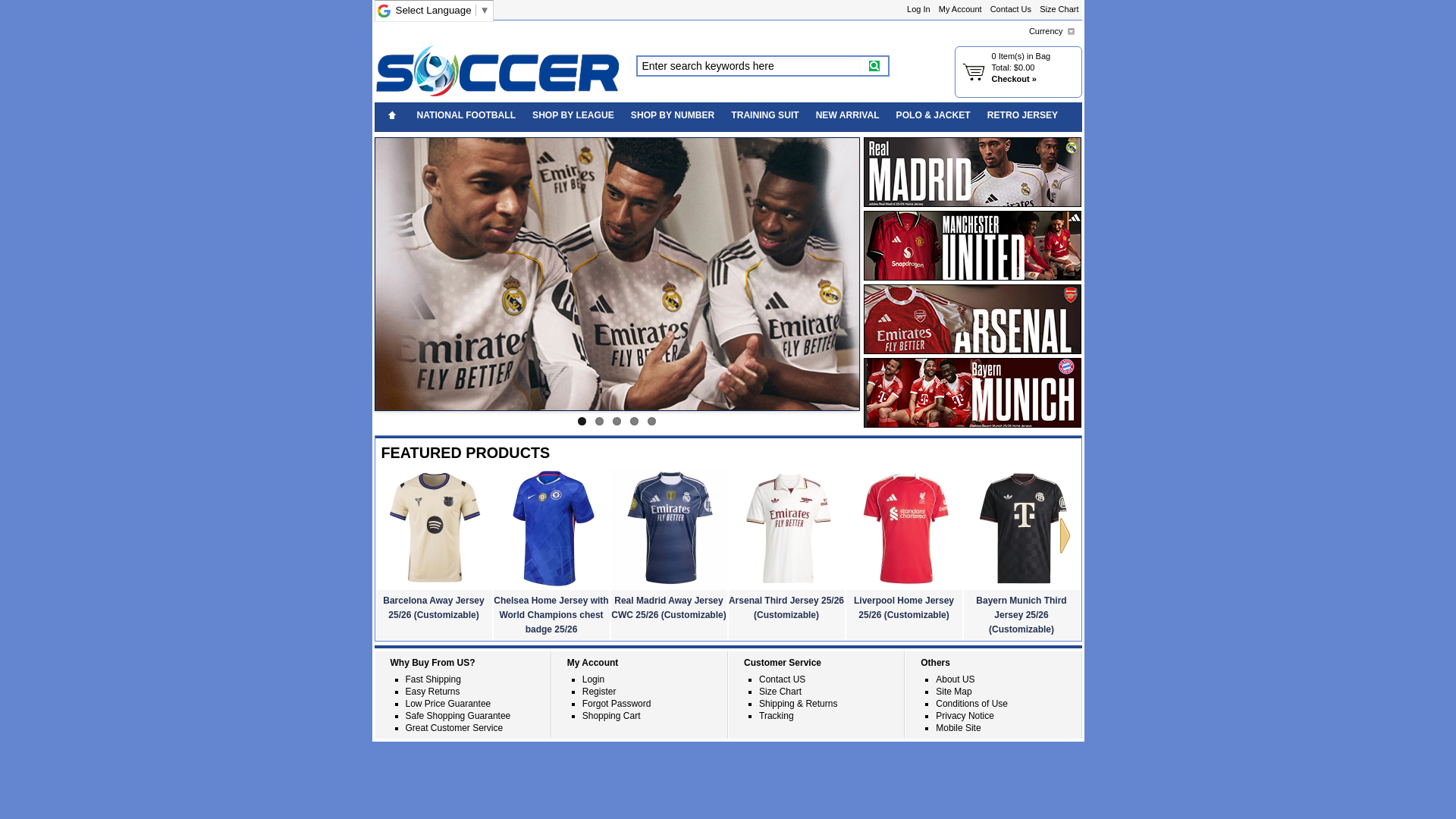 website screenshot of https://soccerjerseyowo.com/