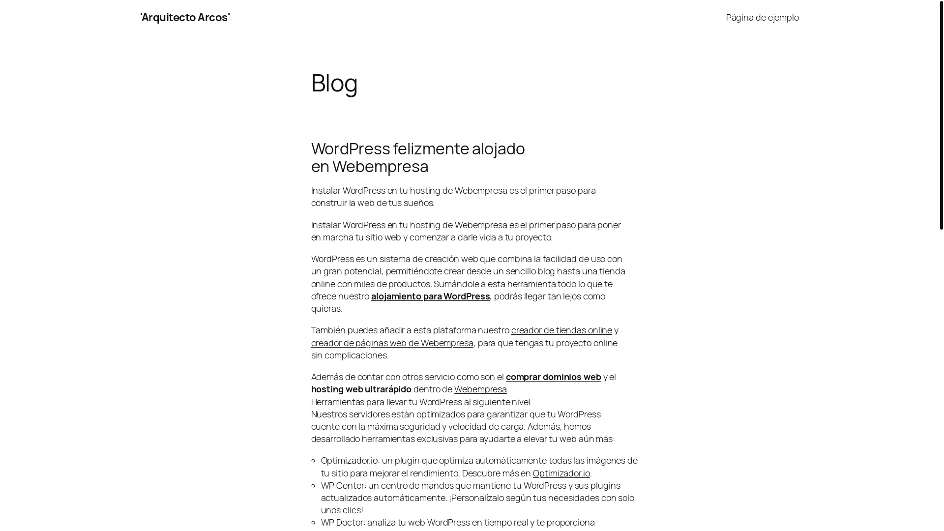 website screenshot of https://arquitectoarcos.com/
