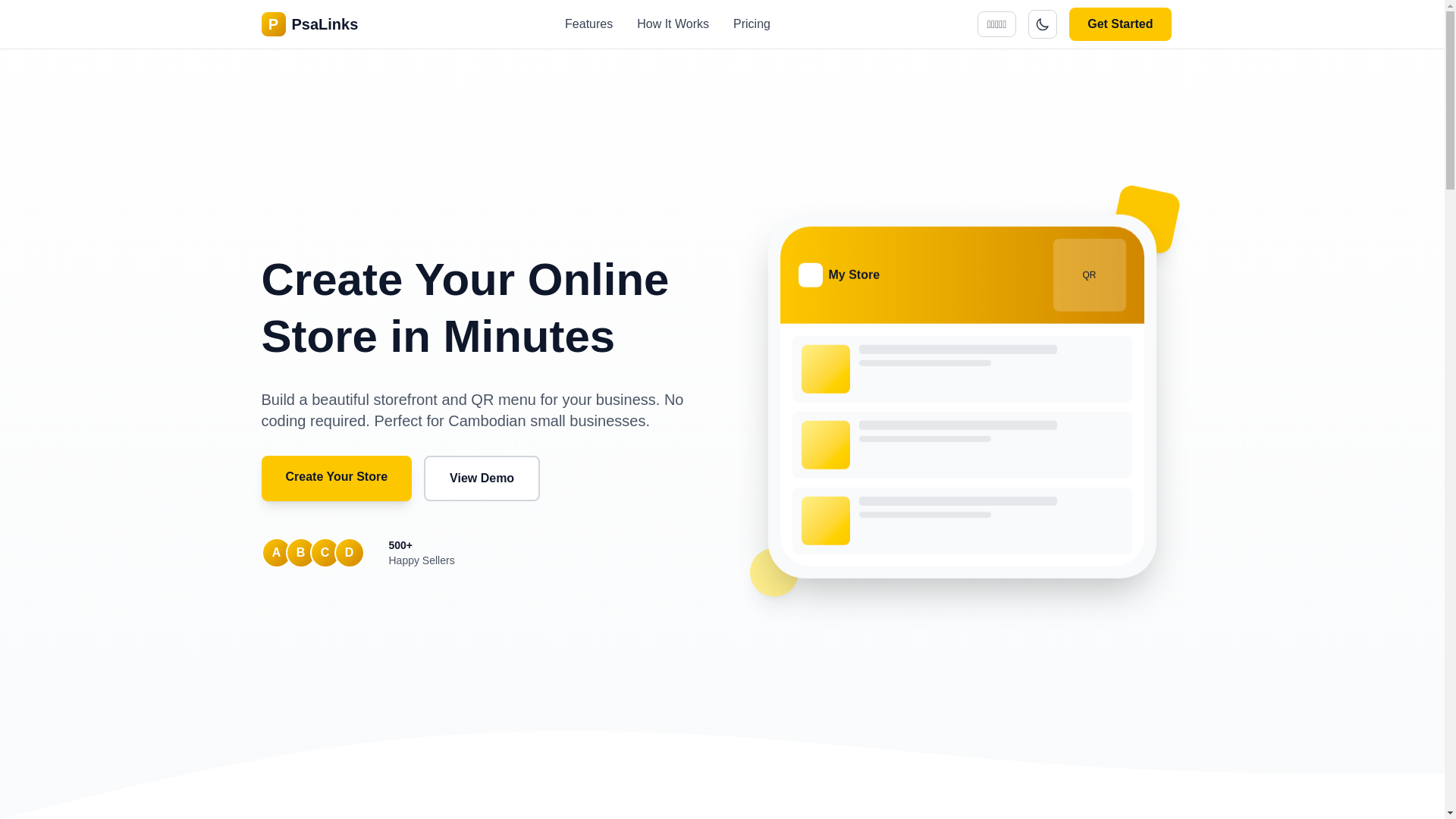 website screenshot of https://psalinks-frontend.pages.dev/