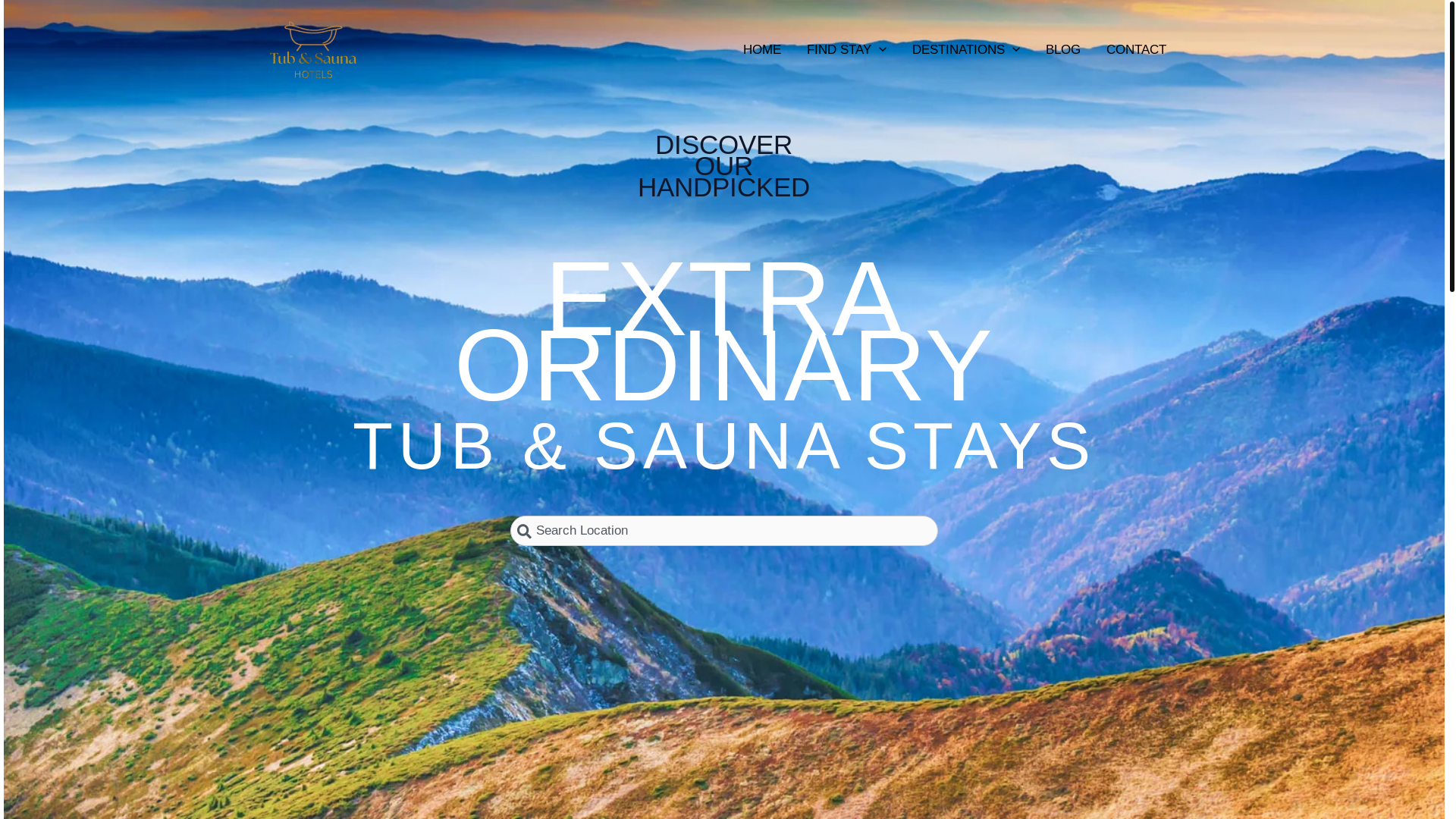 website screenshot of https://tubsaunahotels.com/