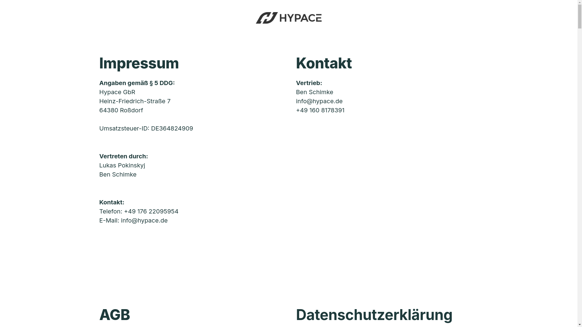 website screenshot of https://hypace-med.de/