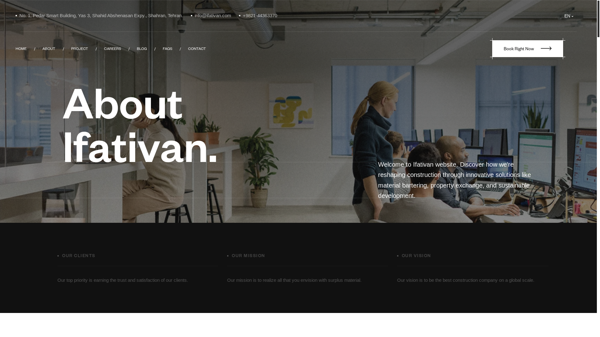 website screenshot of https://ifativan.ir/