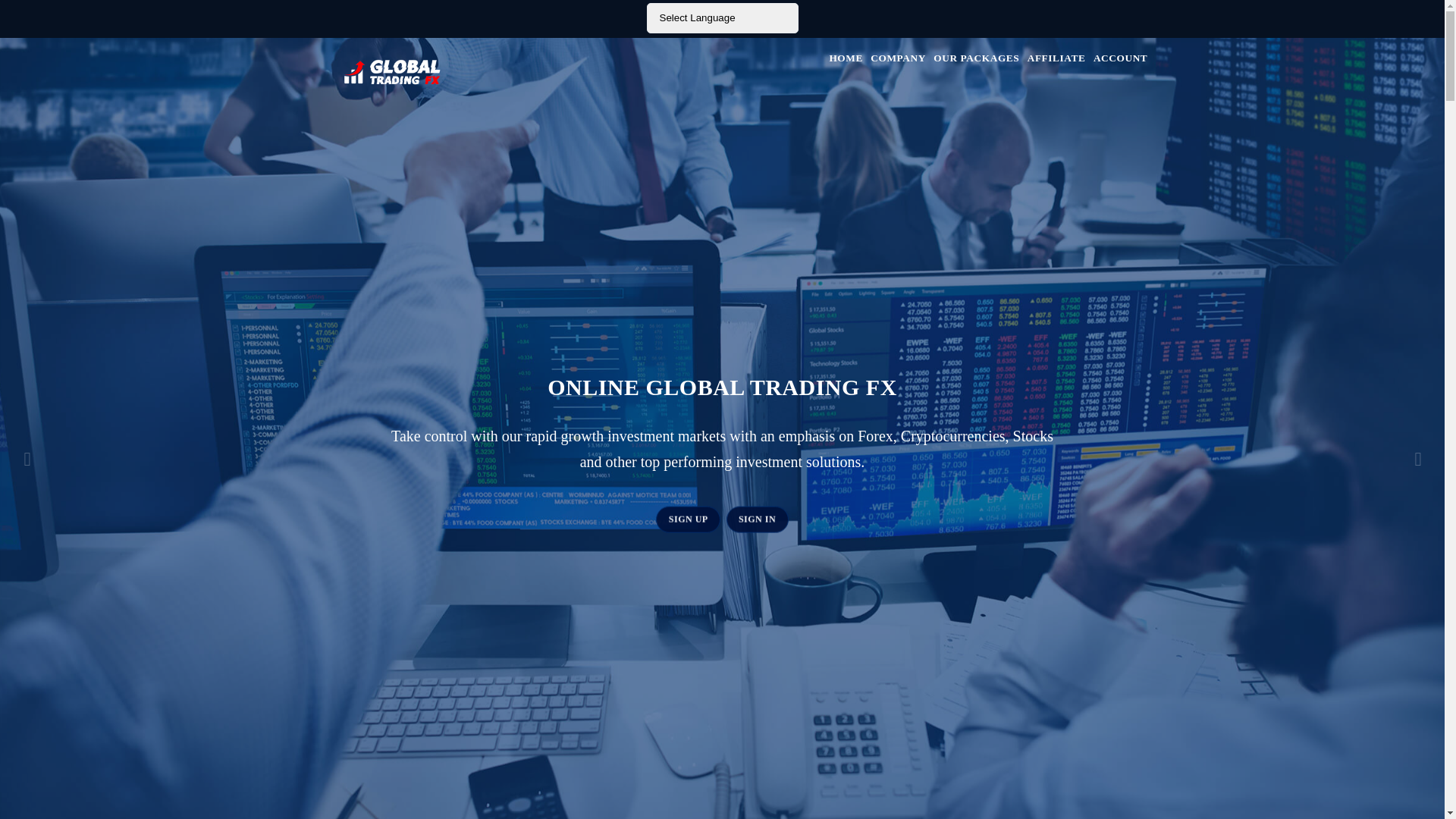 website screenshot of http://www.onlinetradefxglobal.com