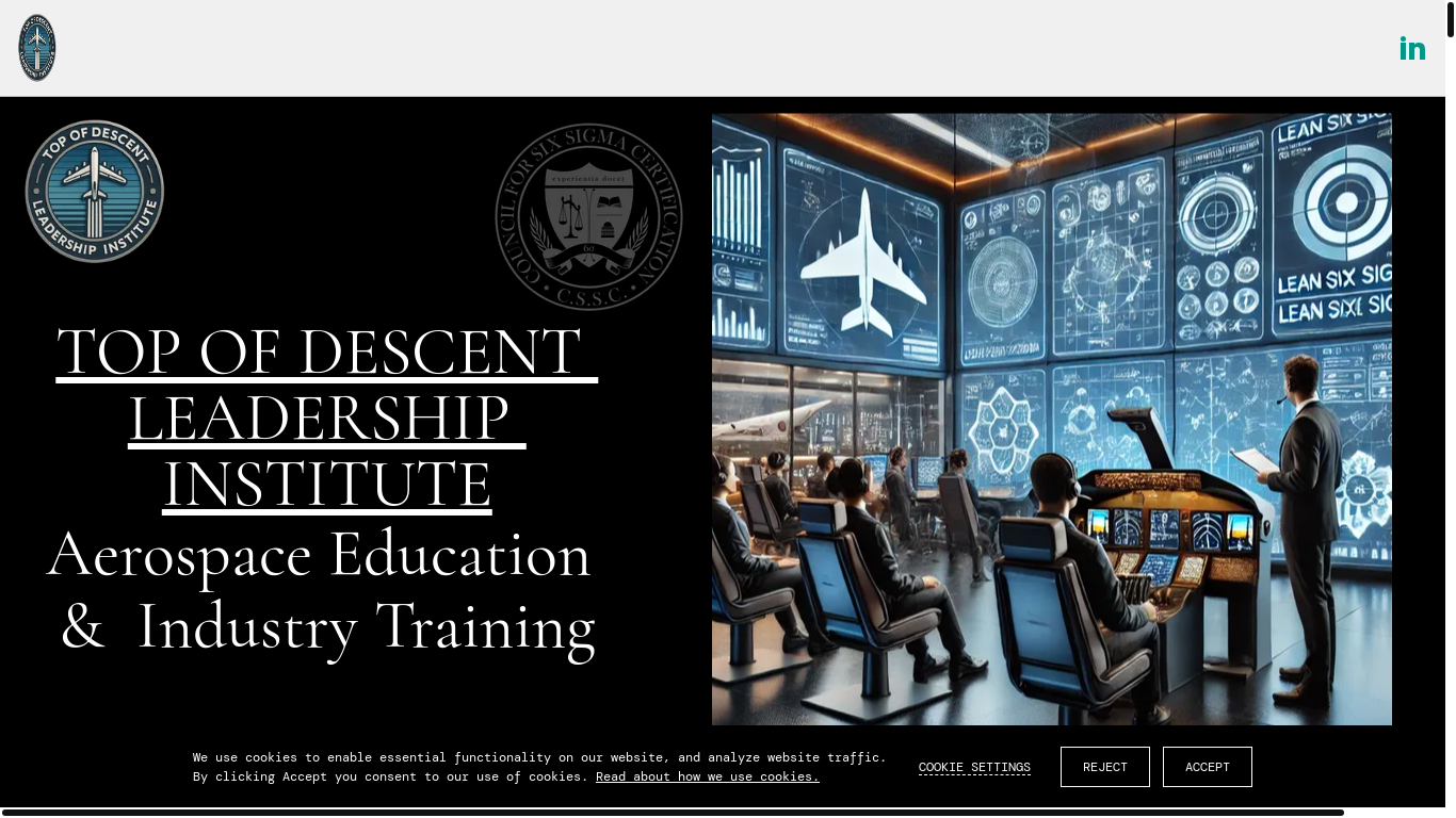 website screenshot of https://topofdescentinstitute.education/