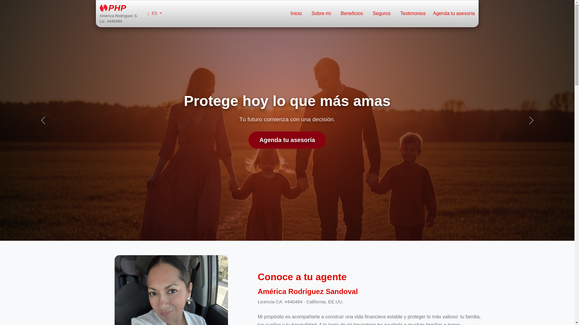 website screenshot of https://americarodriguezphp.com/