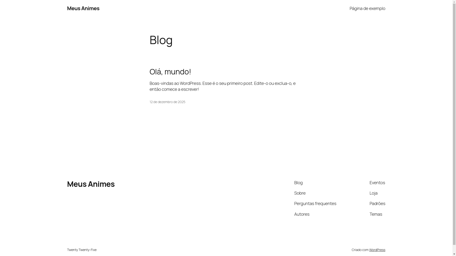 website screenshot of https://meusanimes.blog/