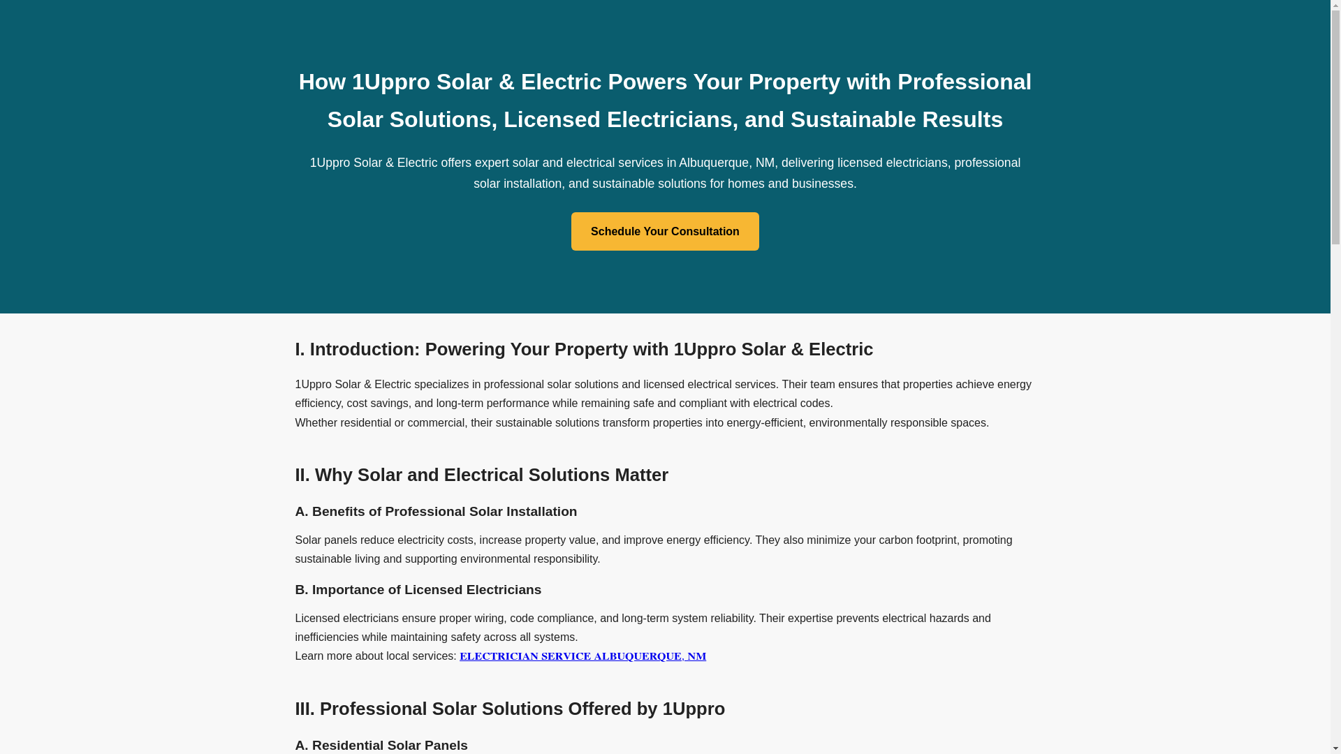 website screenshot of https://1upprosolarandelectricsolaralbuquerque.pages.dev/