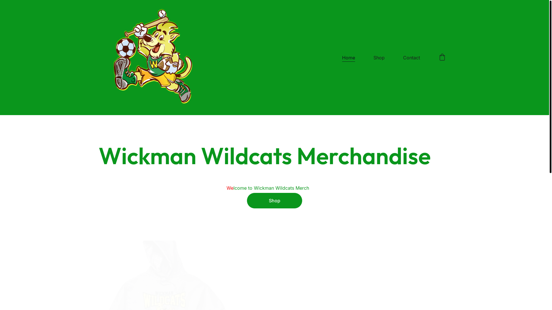 website screenshot of https://wickmanmerch.com/