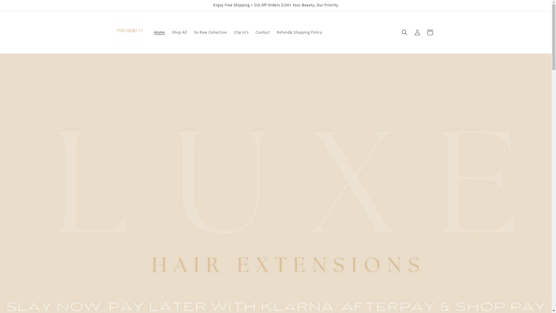 website screenshot of https://pbhairandco.com/