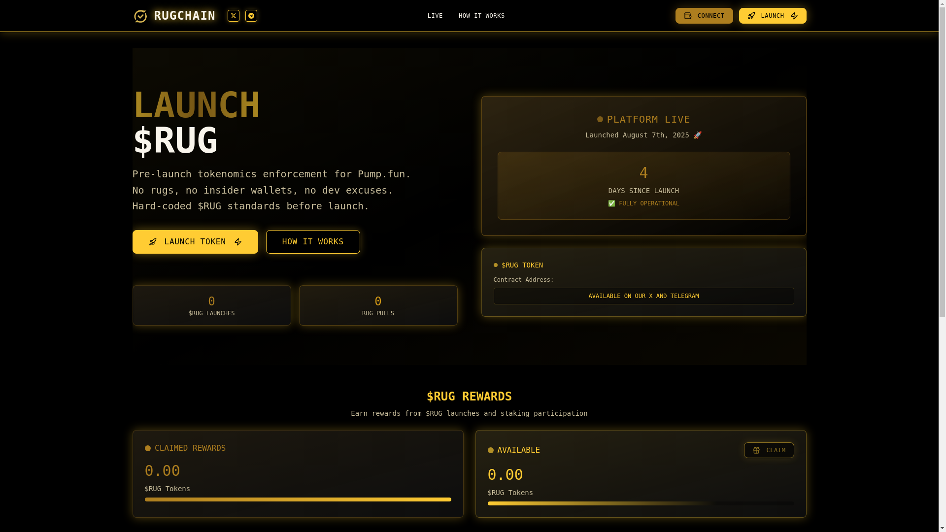 website screenshot of https://rugchain.net/