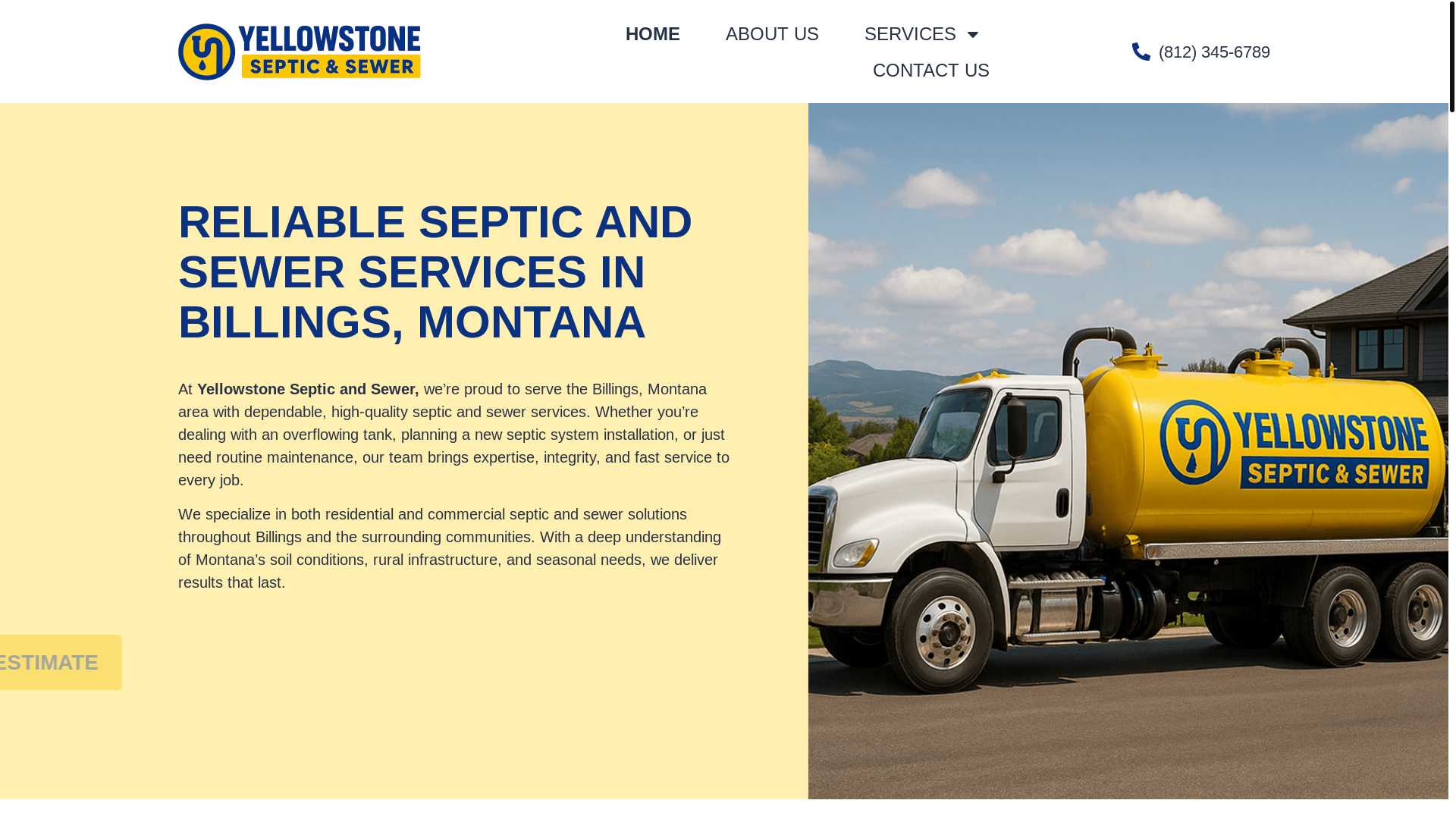 website screenshot of https://yellowstoneseptic.com/