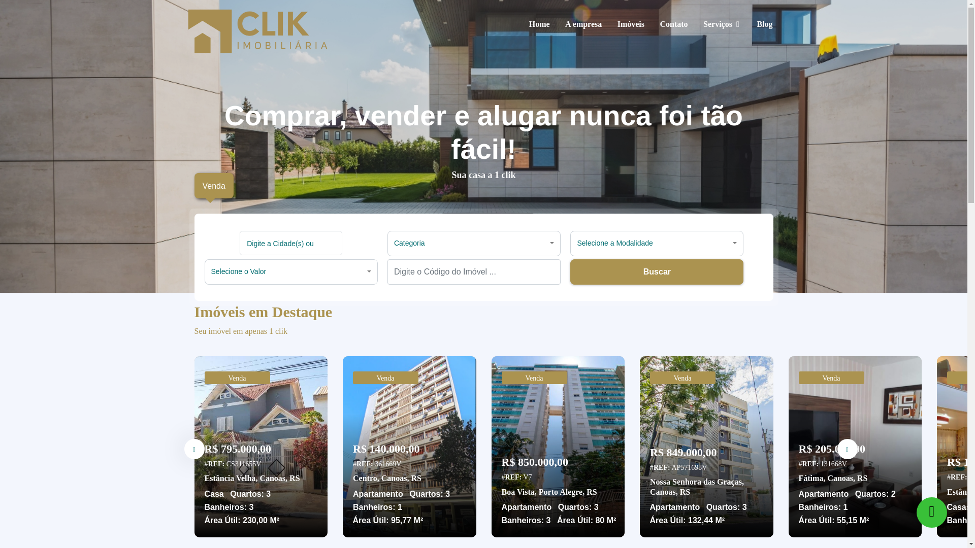 website screenshot of https://clanimoveis.com.br/