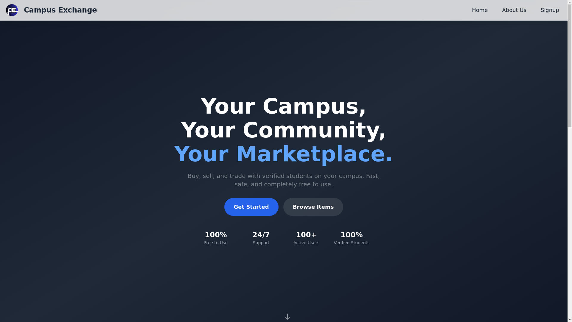 website screenshot of https://campusexchange.pages.dev/