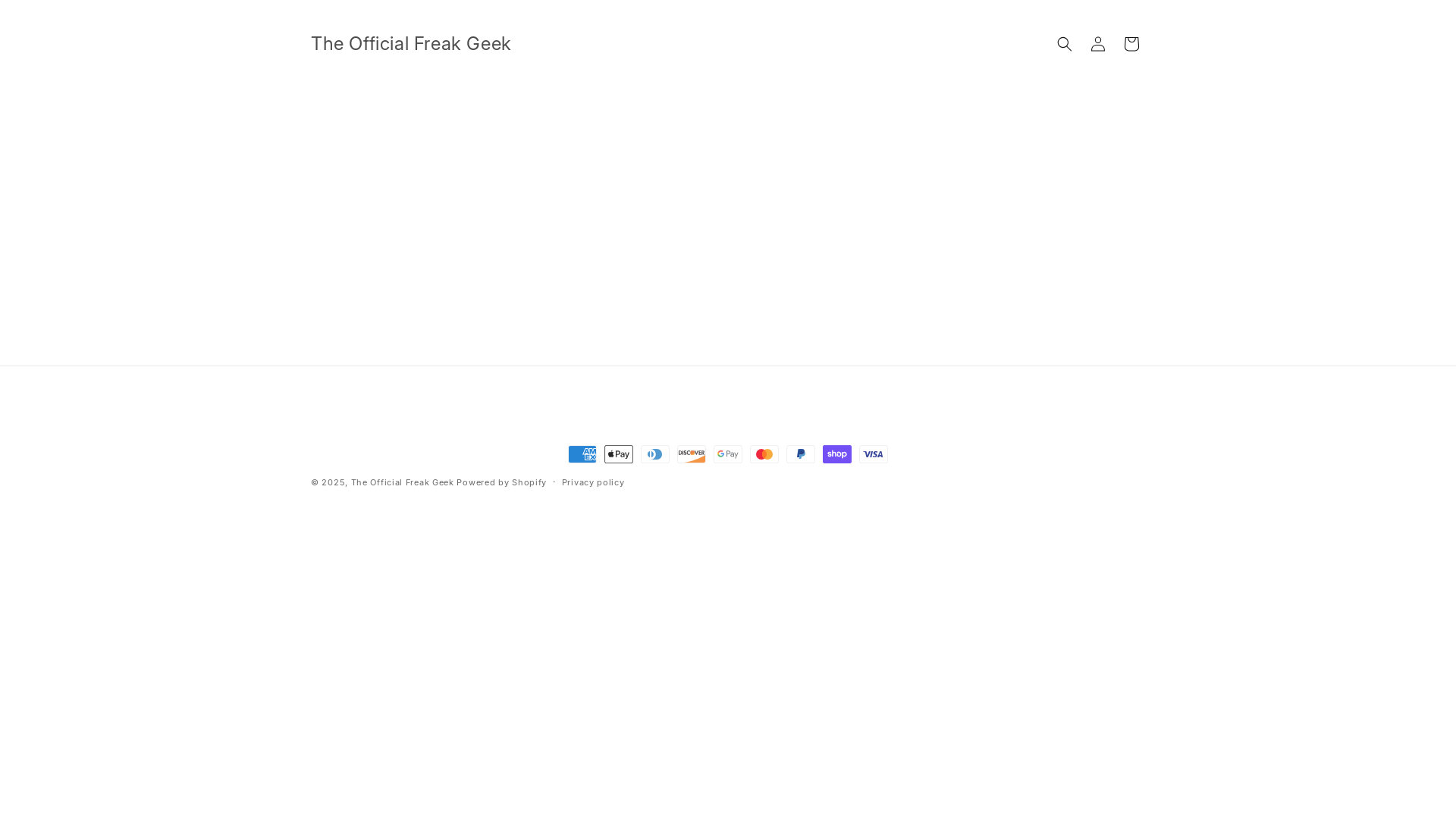 website screenshot of https://theofficialfreakgeek.com/