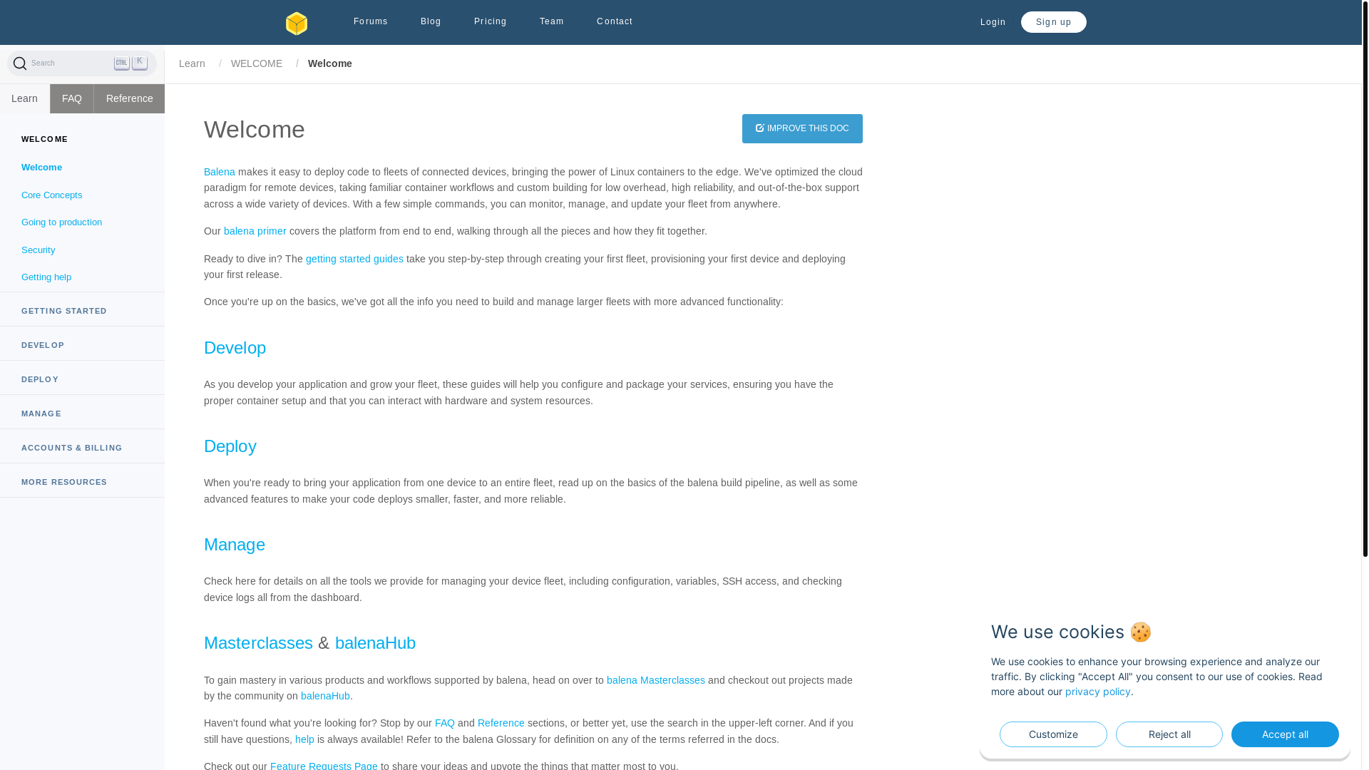 website screenshot of https://balenacloud-docs.pages.dev/