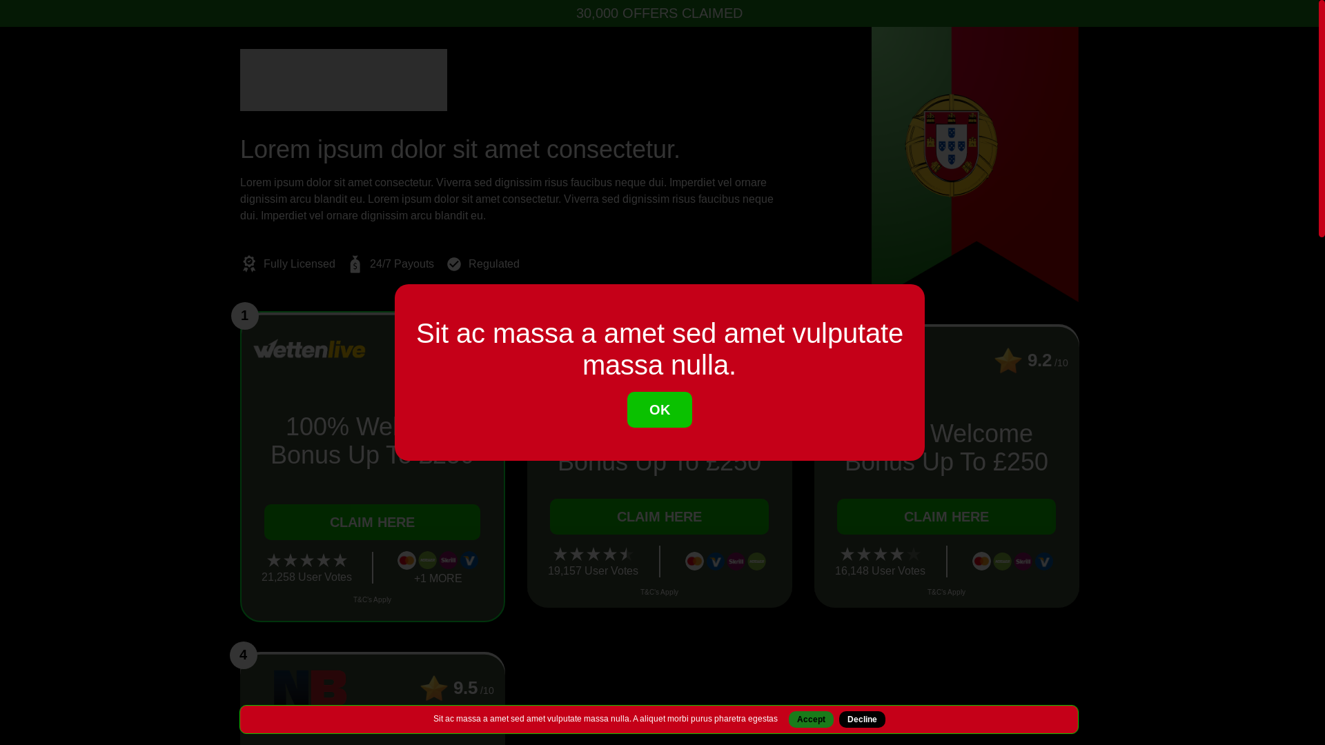 website screenshot of https://casinomelhordeportugal.com/