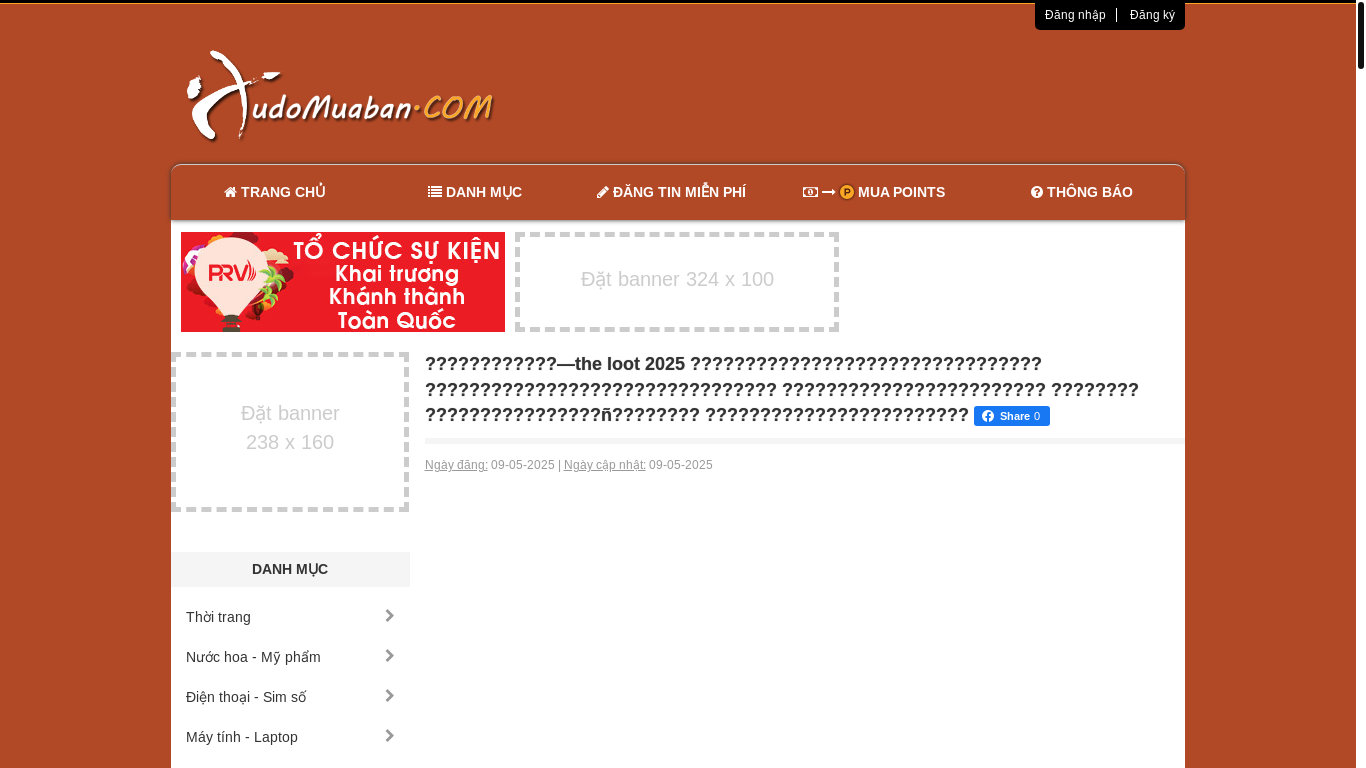 website screenshot of https://tudomuaban.com/chi-tiet-rao-vat/2552039/the-loot-2025------.html