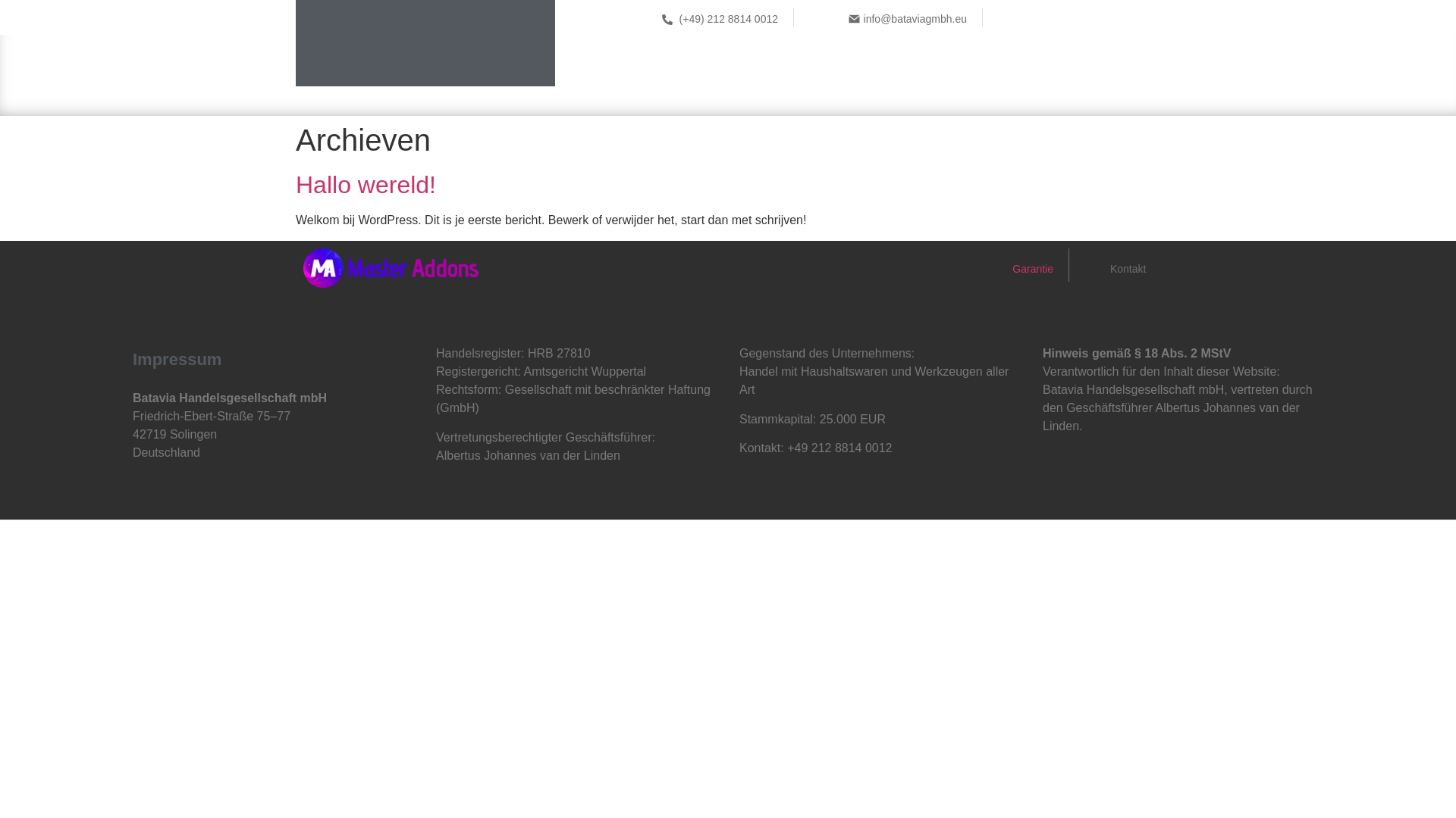 website screenshot of https://bataviagmbh.eu/