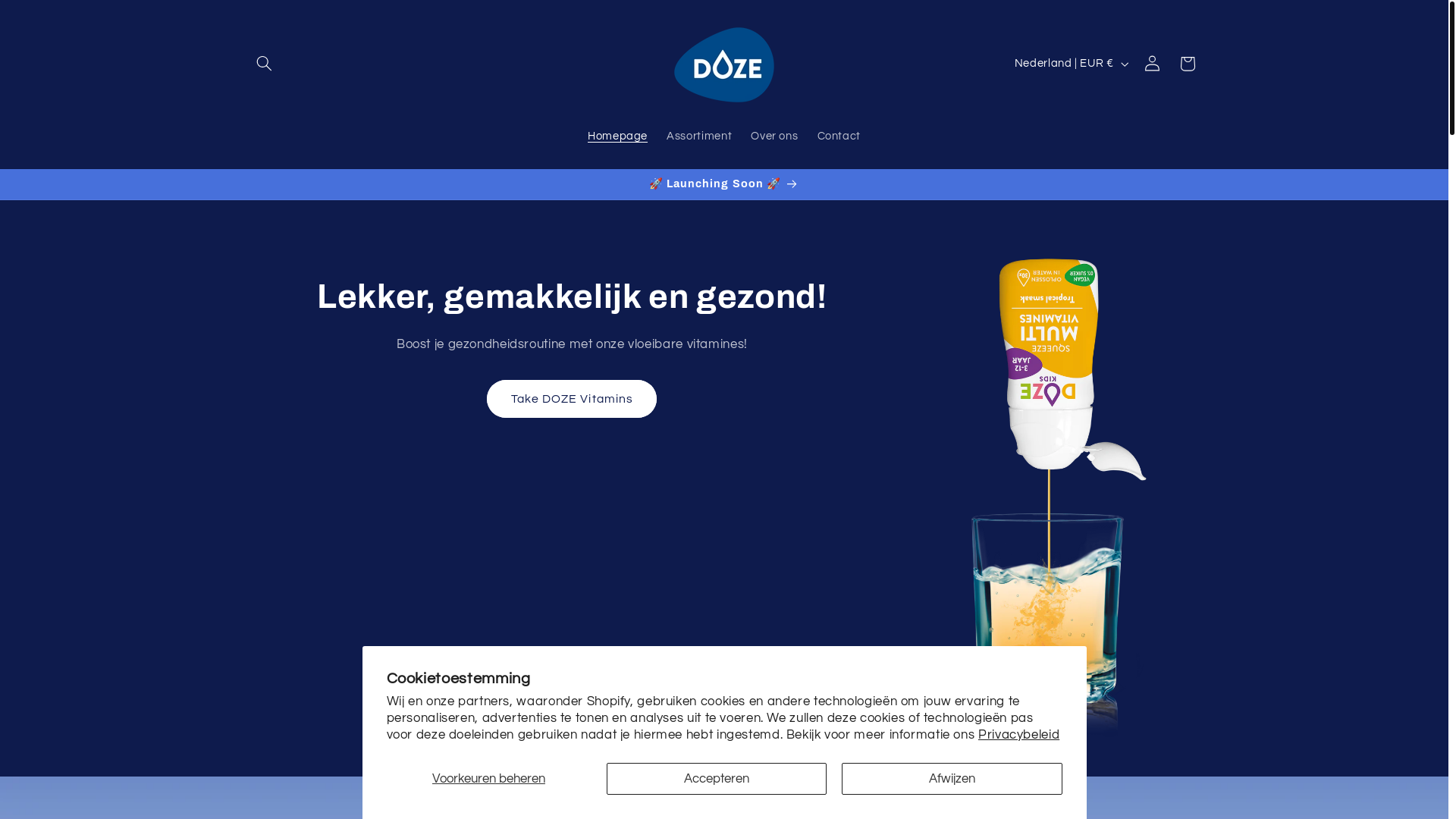 website screenshot of https://dozevitamins.com/