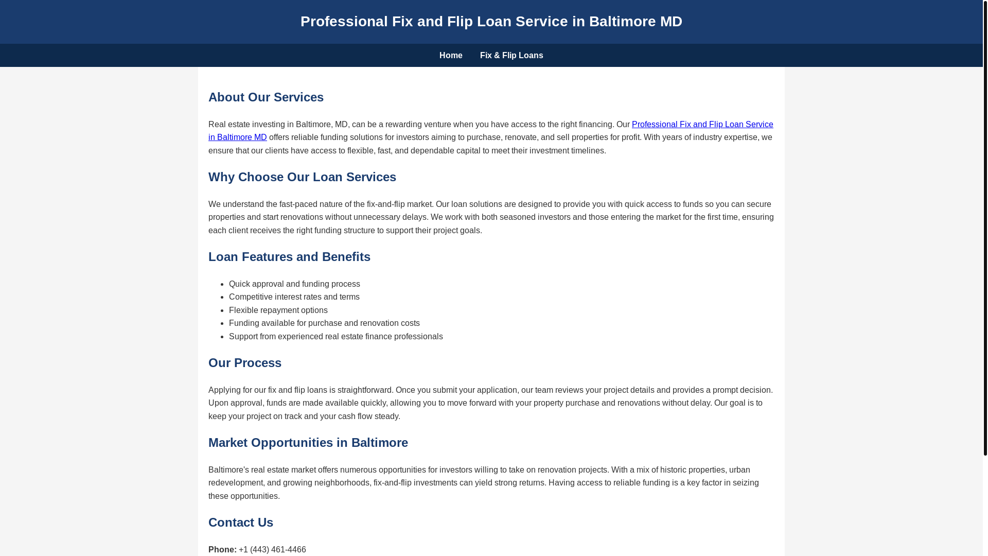website screenshot of https://professional-fix-and-flip-baltimore.pages.dev/