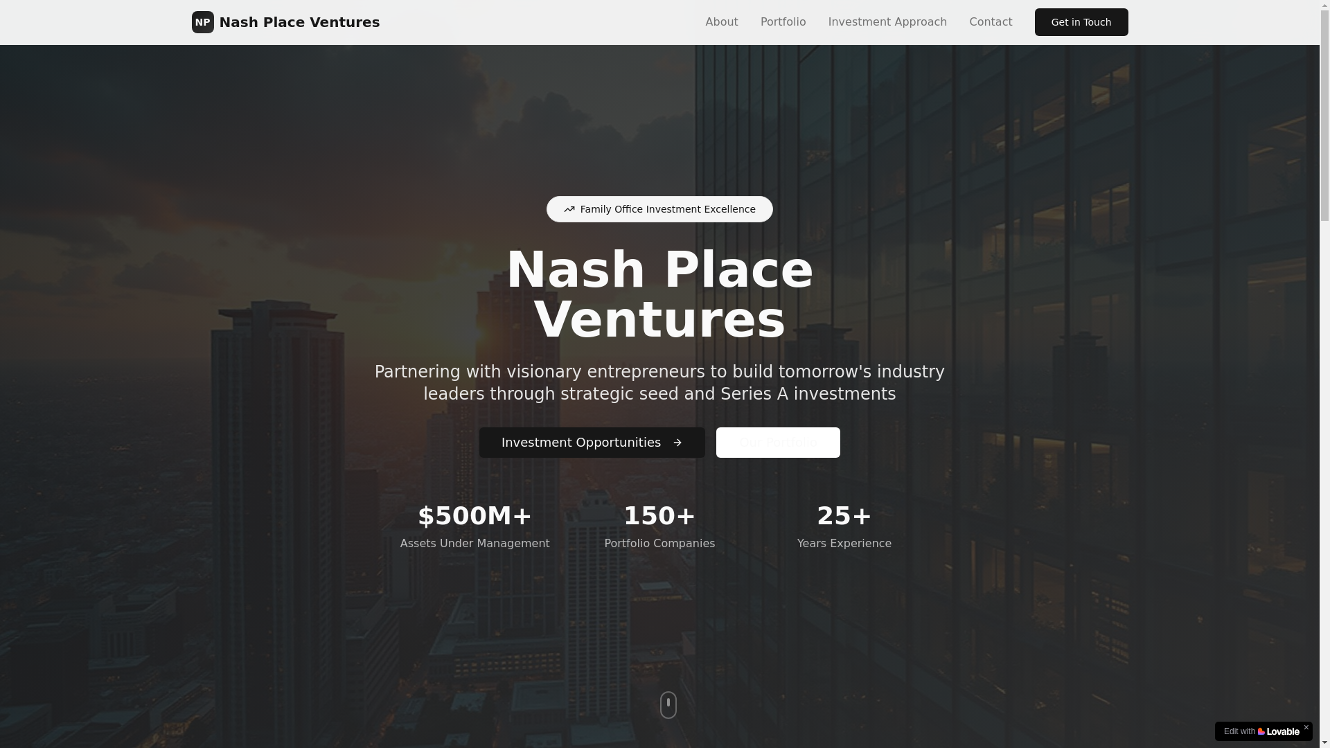 website screenshot of https://nashplaceventures.com/