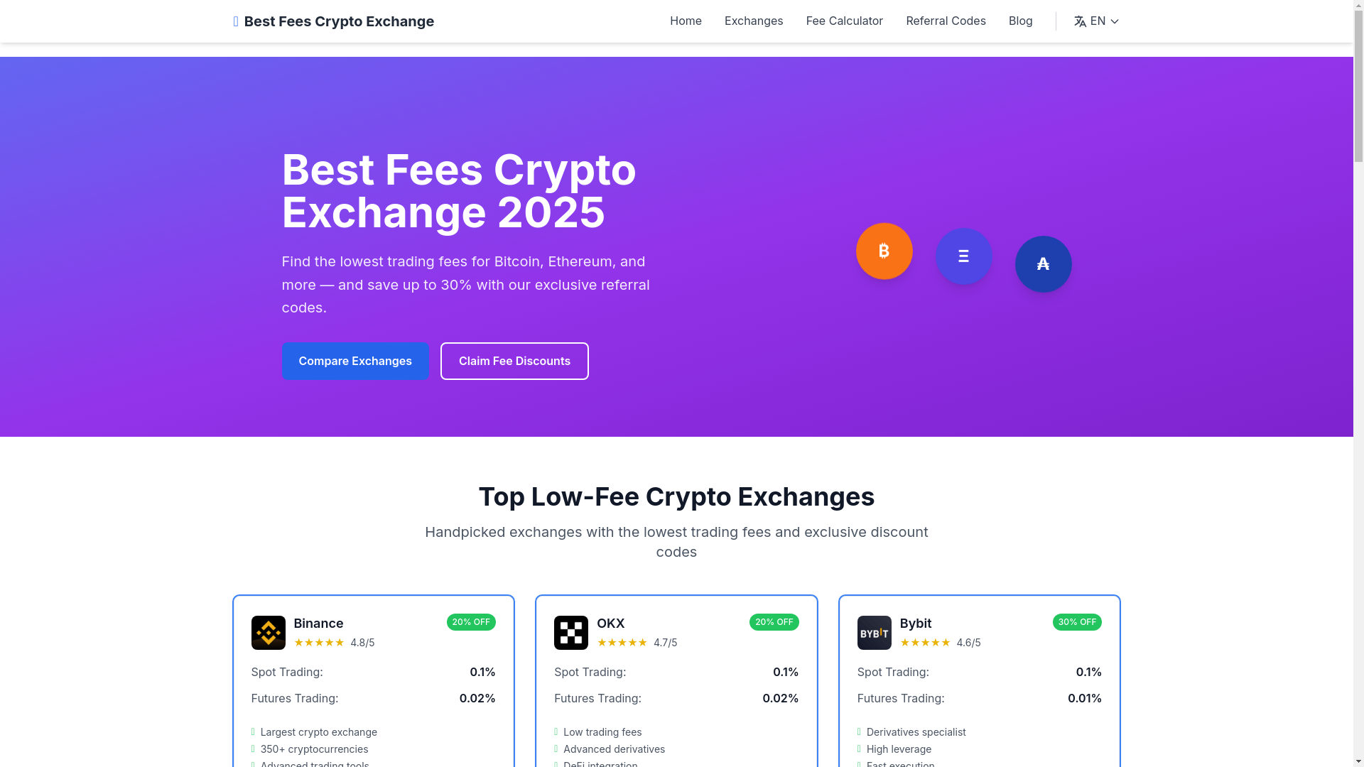 website screenshot of https://bestfeescryptoexchange-com.pages.dev/