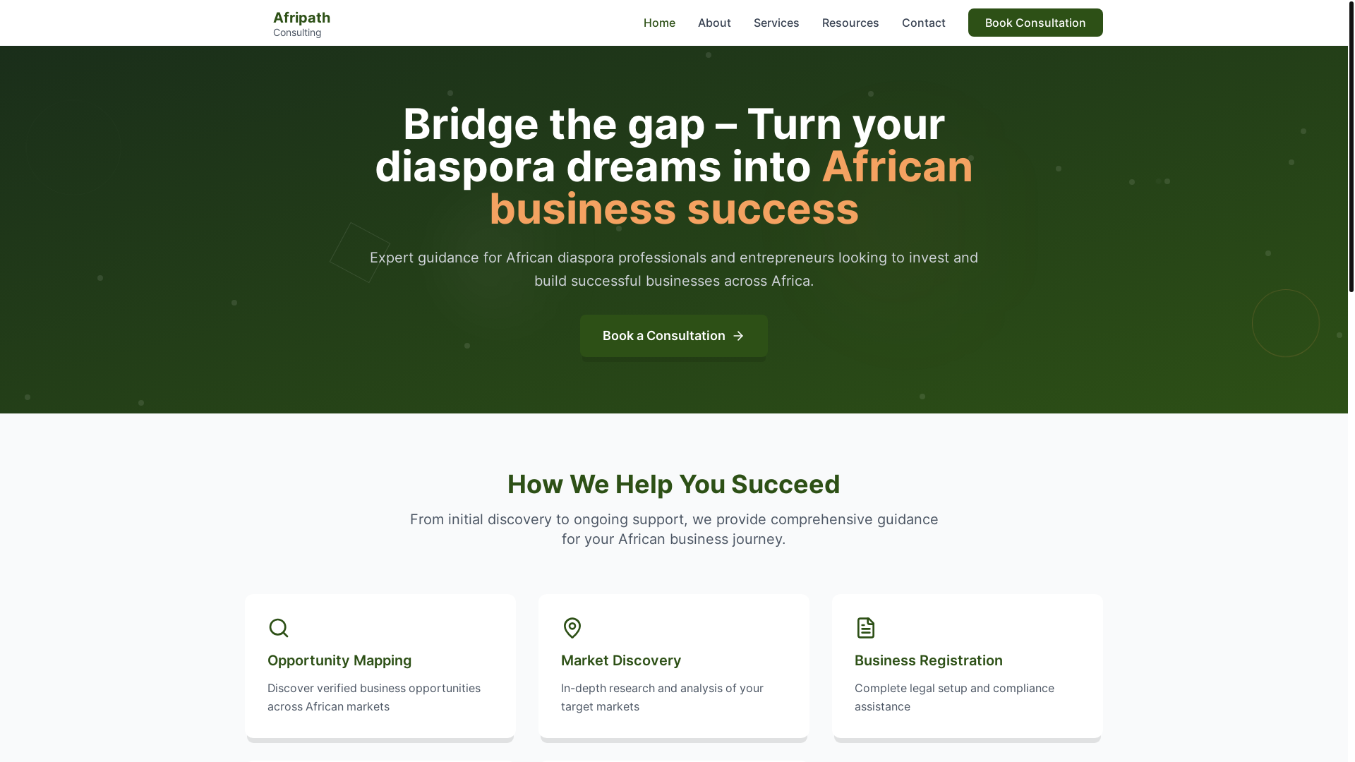 website screenshot of https://afripath-consulting.pages.dev/