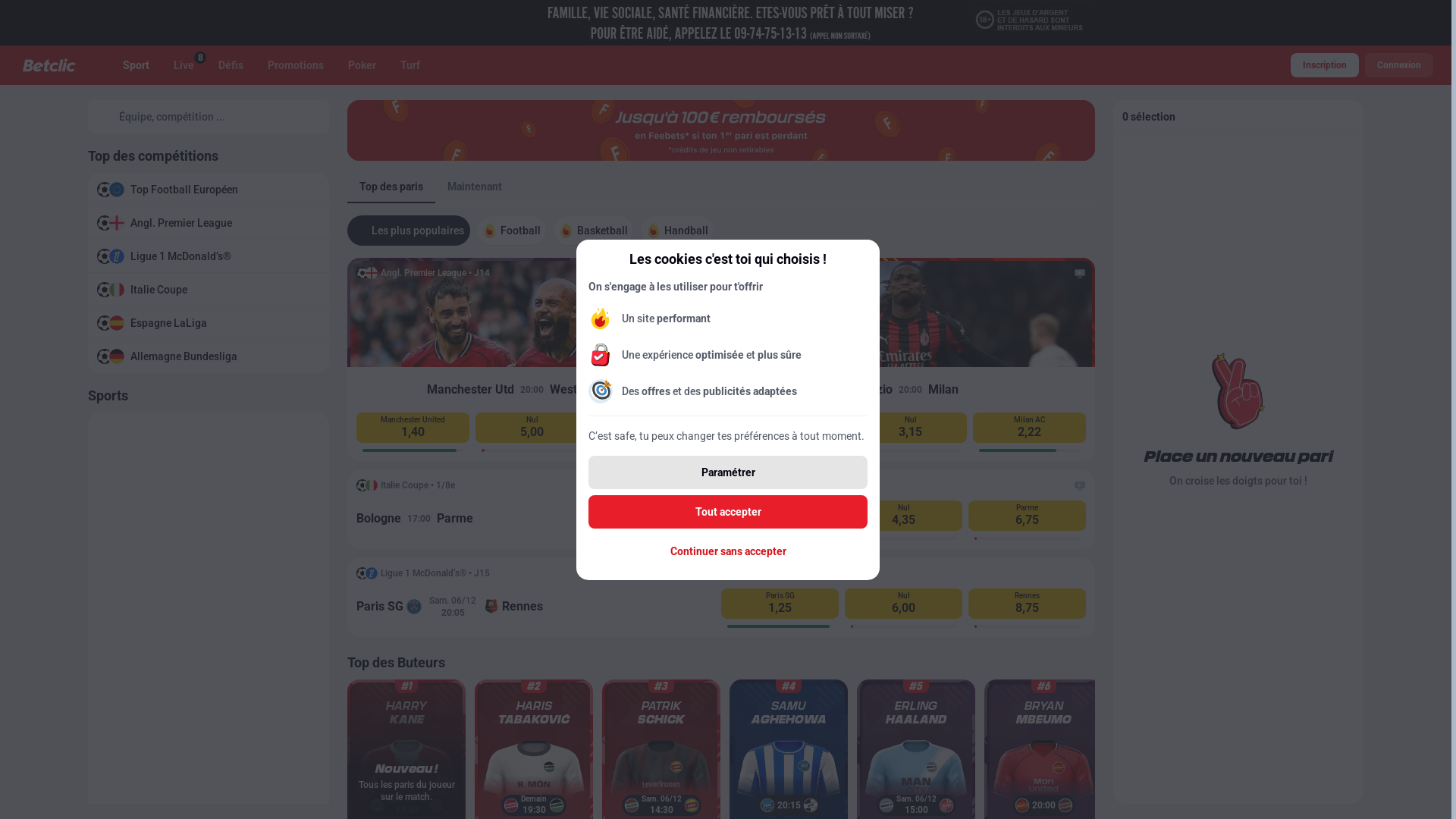 website screenshot of https://betclic.com/