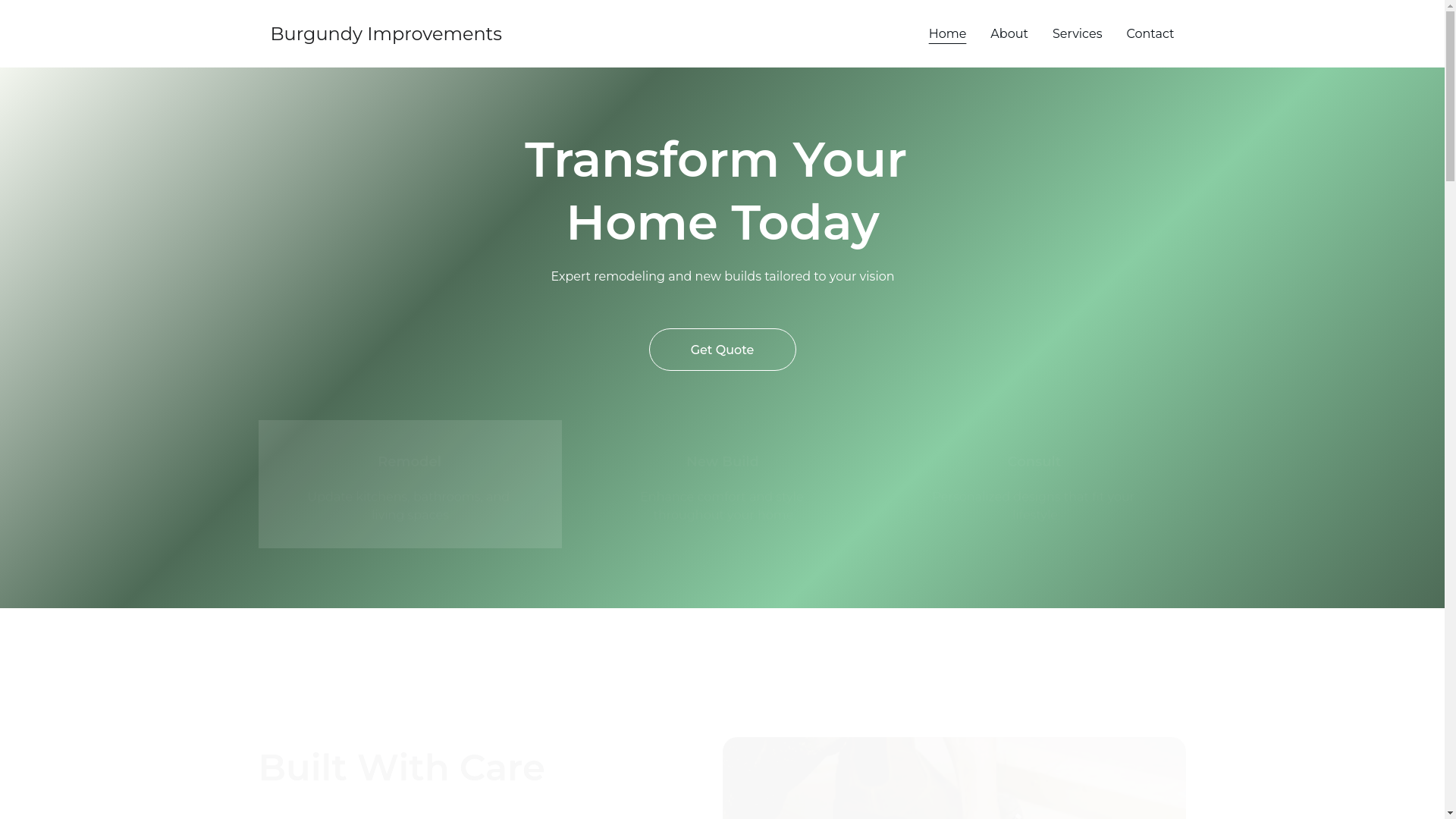 website screenshot of https://burgundyhomeimprovements.com/