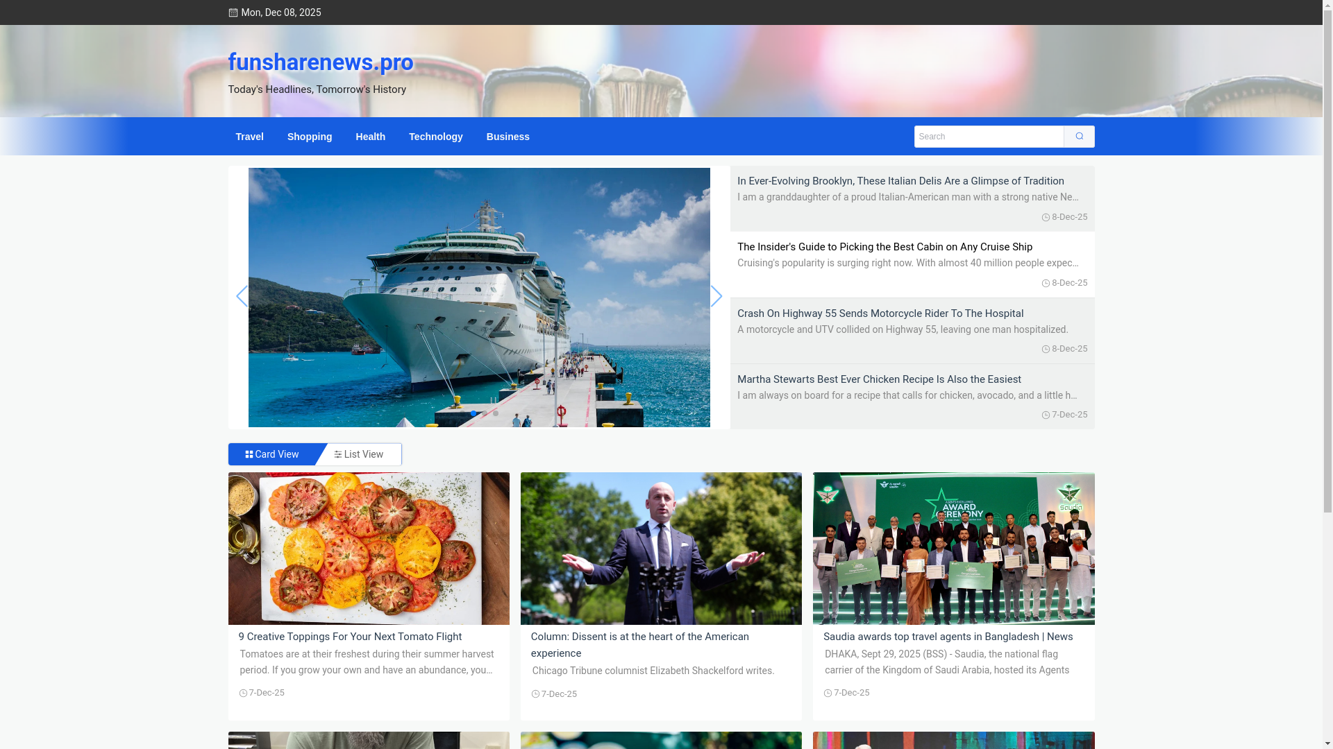 website screenshot of https://funsharenews.pro/