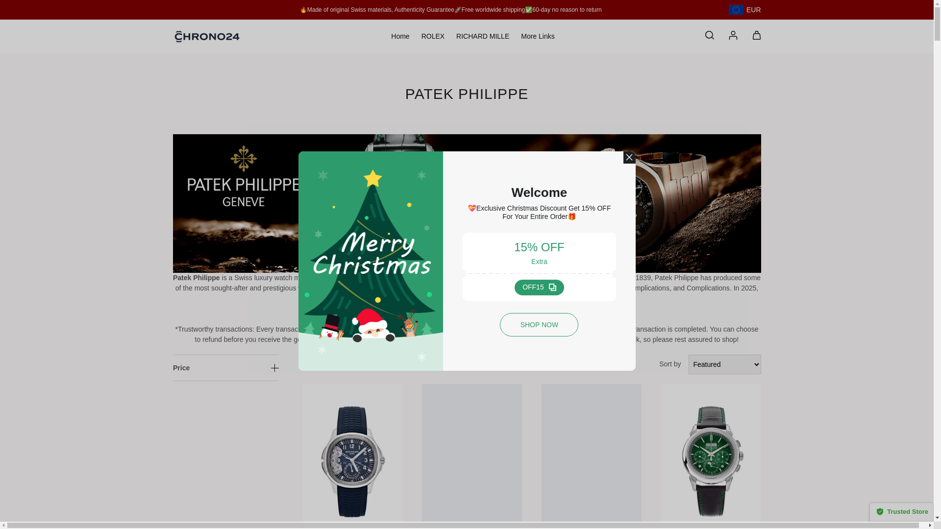 website screenshot of https://eliteluxwatchs.com/collections/patek-philippe?cloak=1234