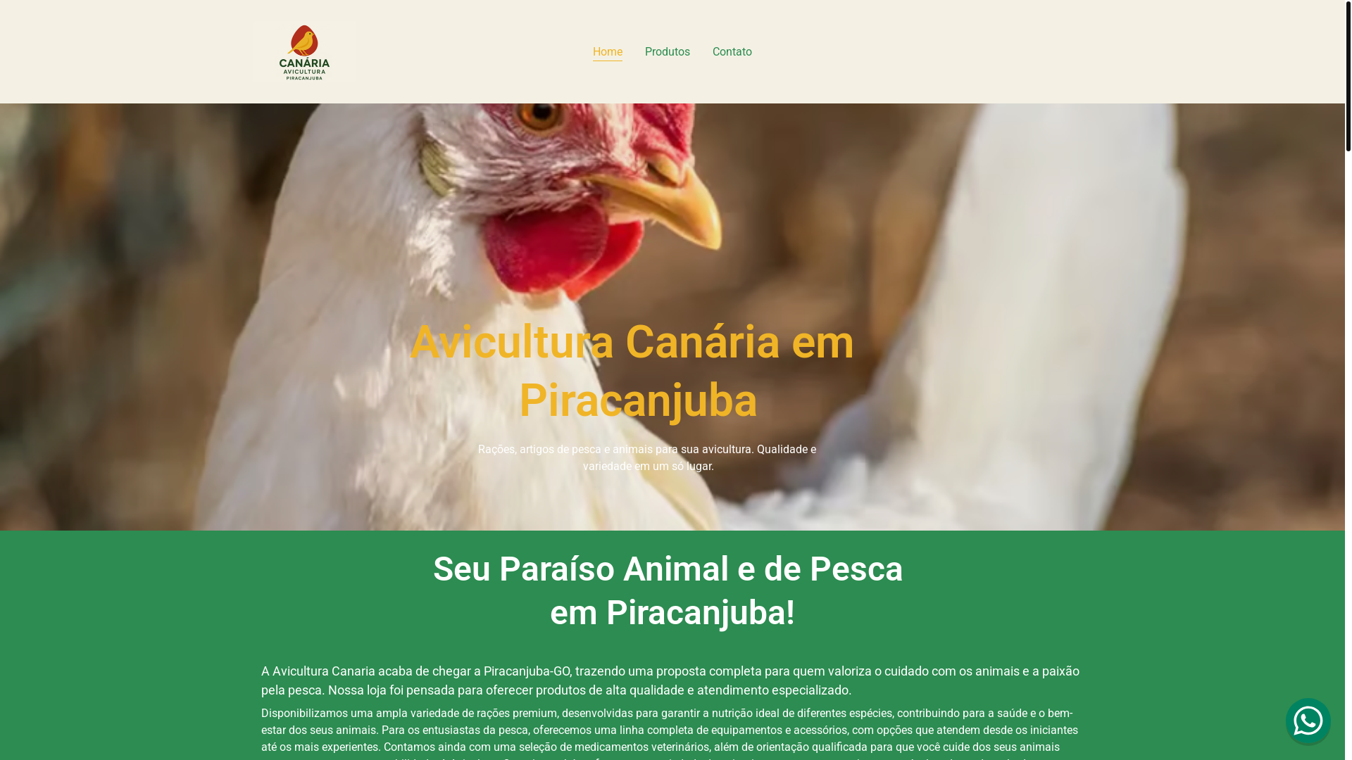 website screenshot of https://aviculturacanaria.com.br/