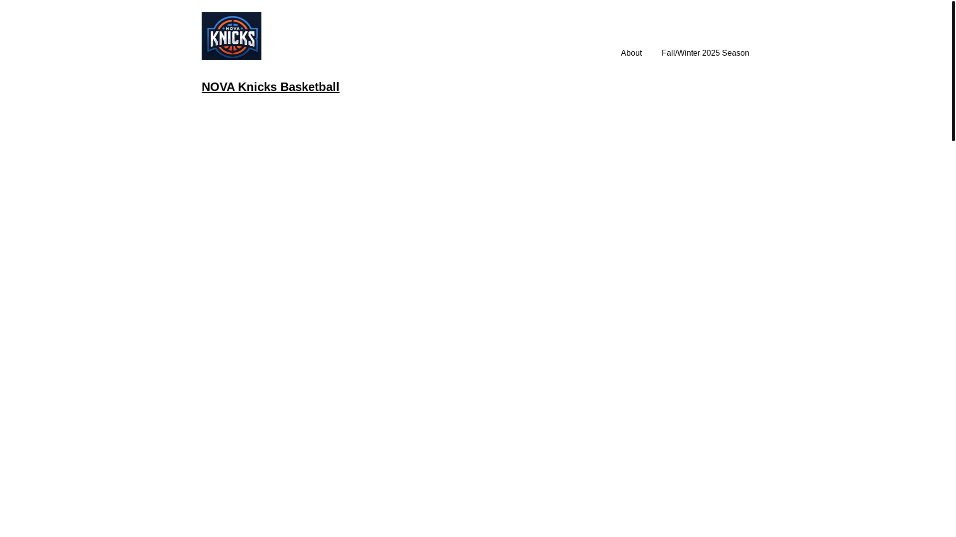 website screenshot of https://novaknicksbasketball.com/