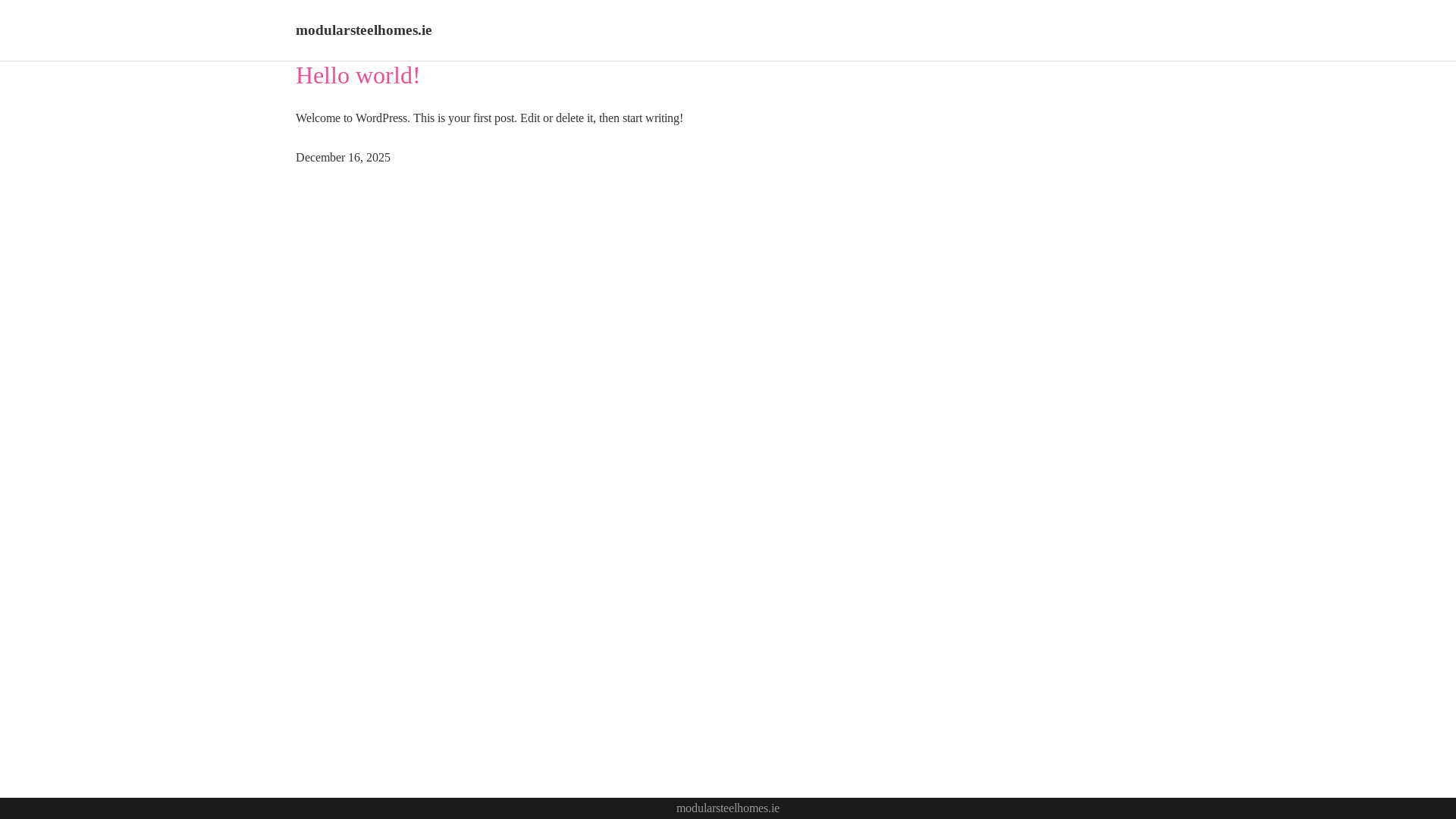 website screenshot of https://modularsteelhomes.ie/