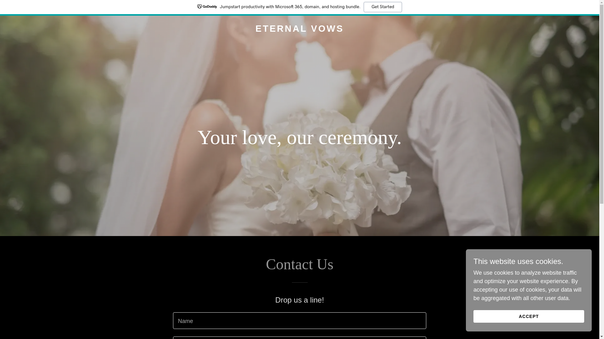 website screenshot of https://eternalvows.org/