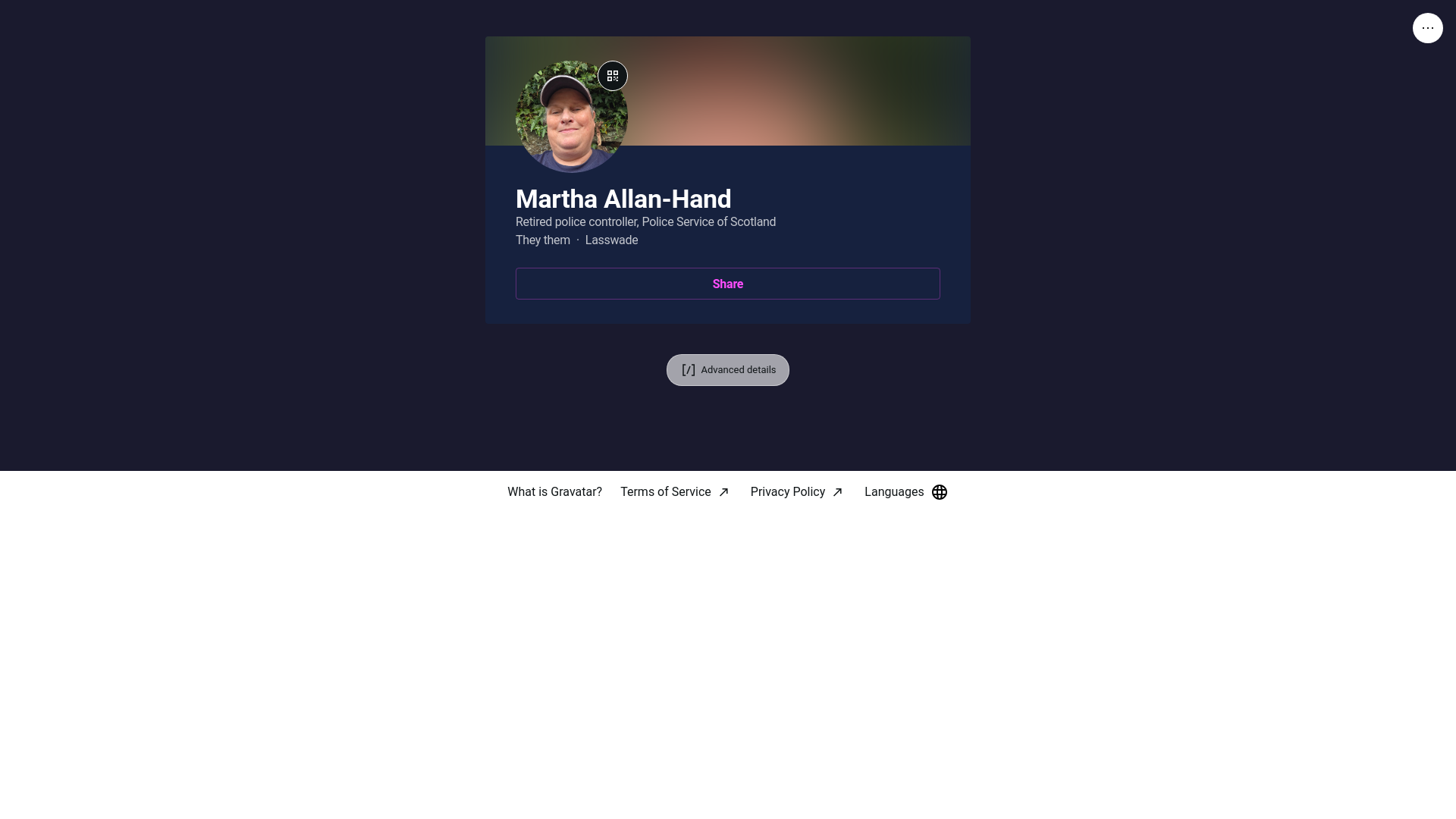 website screenshot of https://marthaallanhand.link/