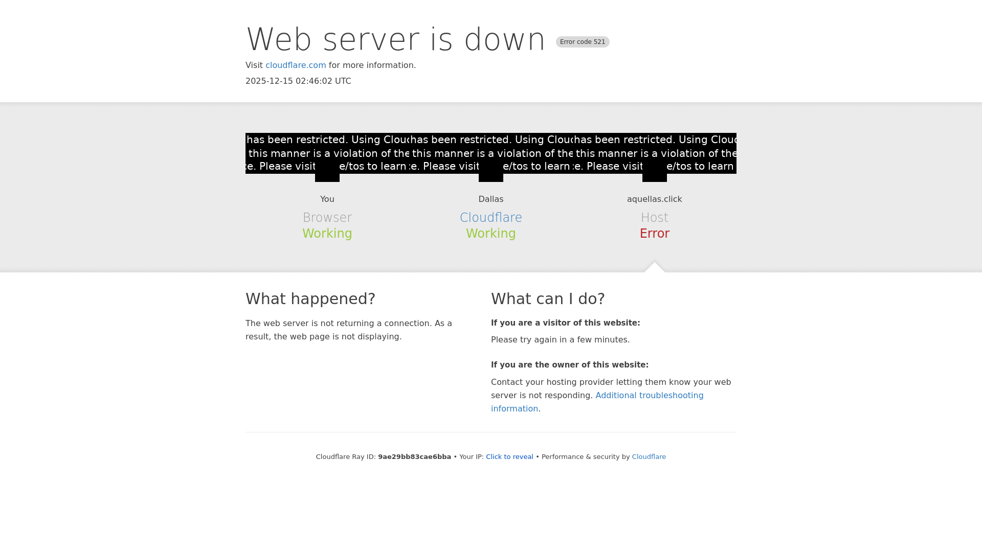 website screenshot of https://aquellas.click/
