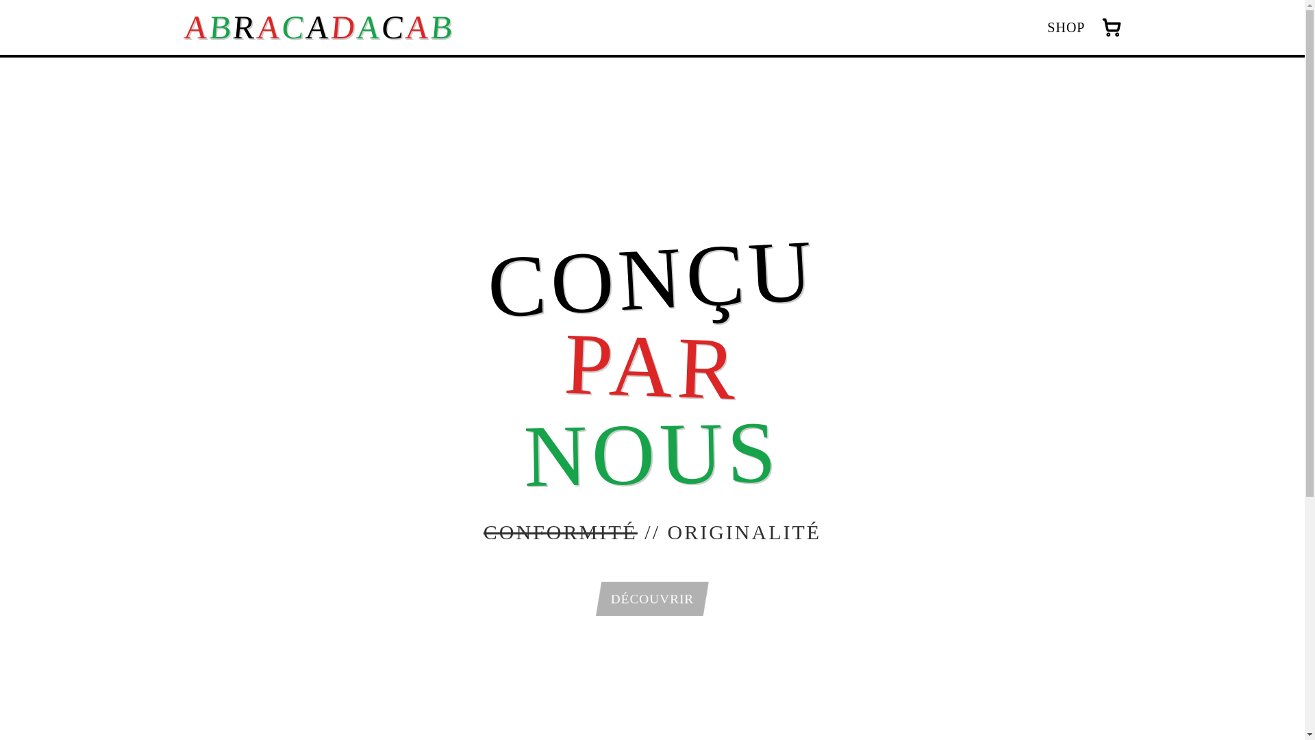 website screenshot of https://abracadacab.com/